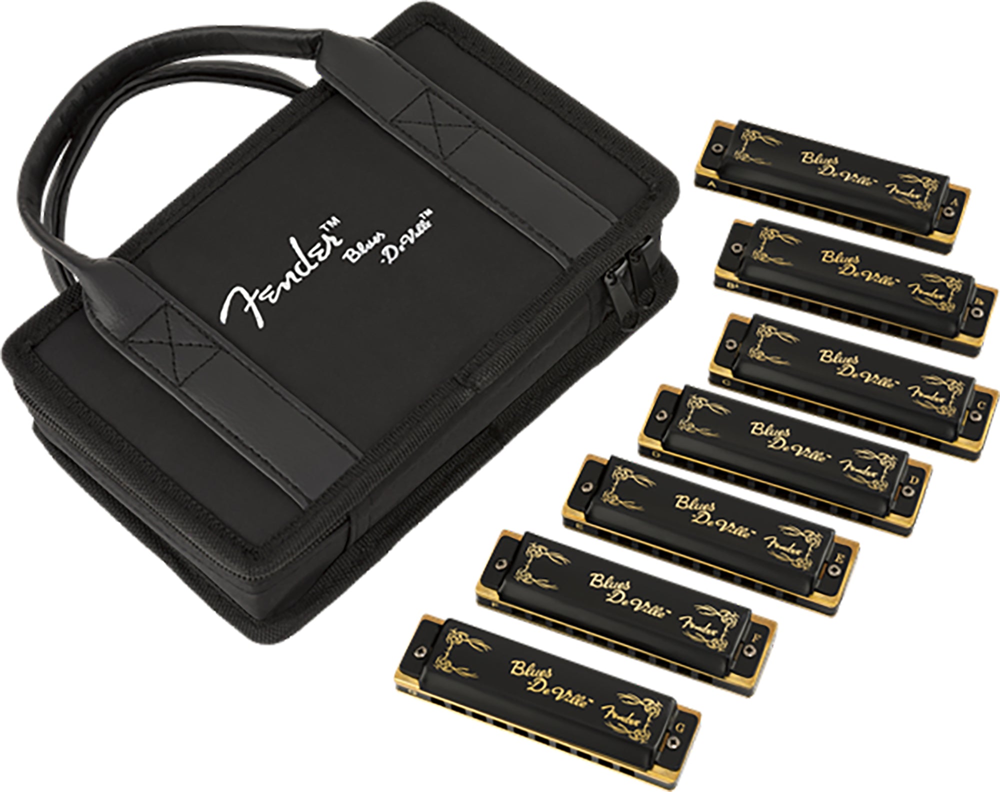 Fender Blues DeVille Harmonica 7 Pack (Keys C, G, A, D, F, E, B Flat)