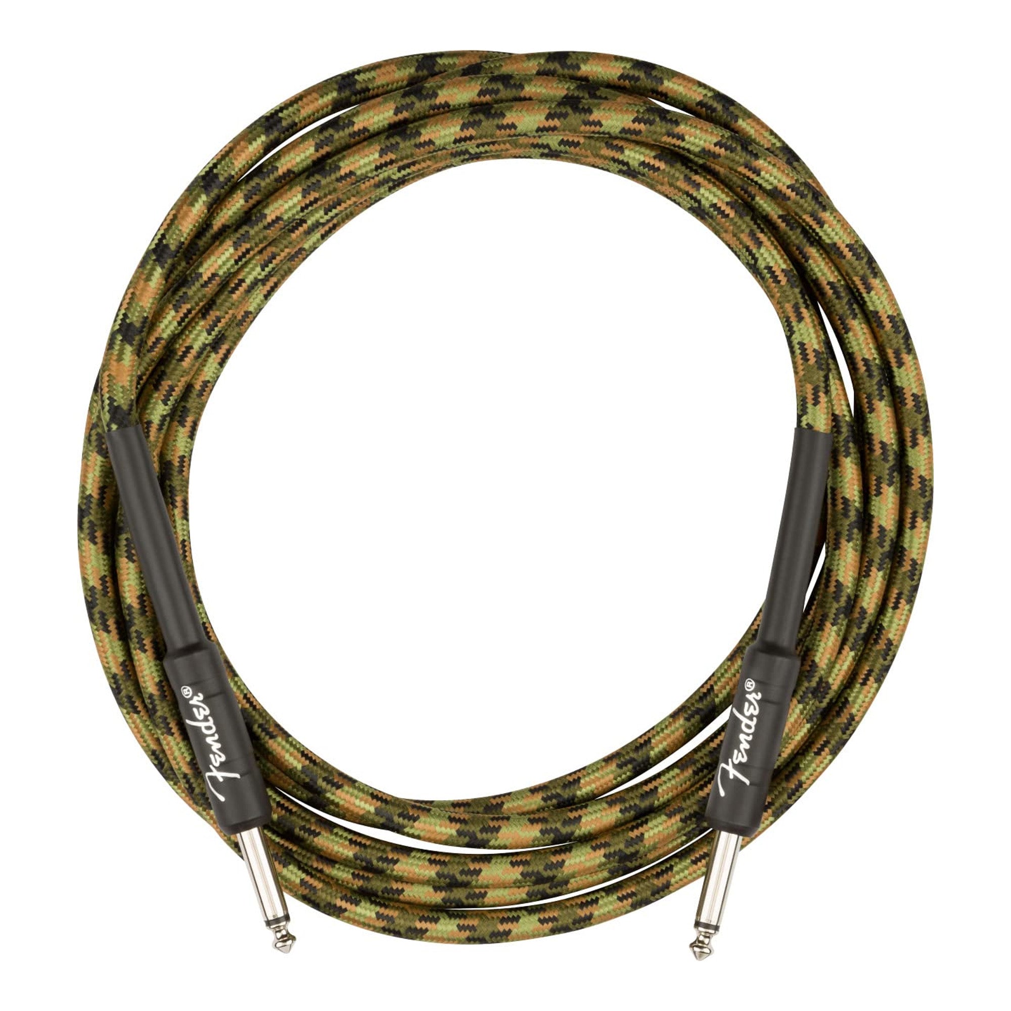 Fender 10-Foot Professional Tweed Instrument Cable, Straight-Straight, Woodland Camo - 1 Pack