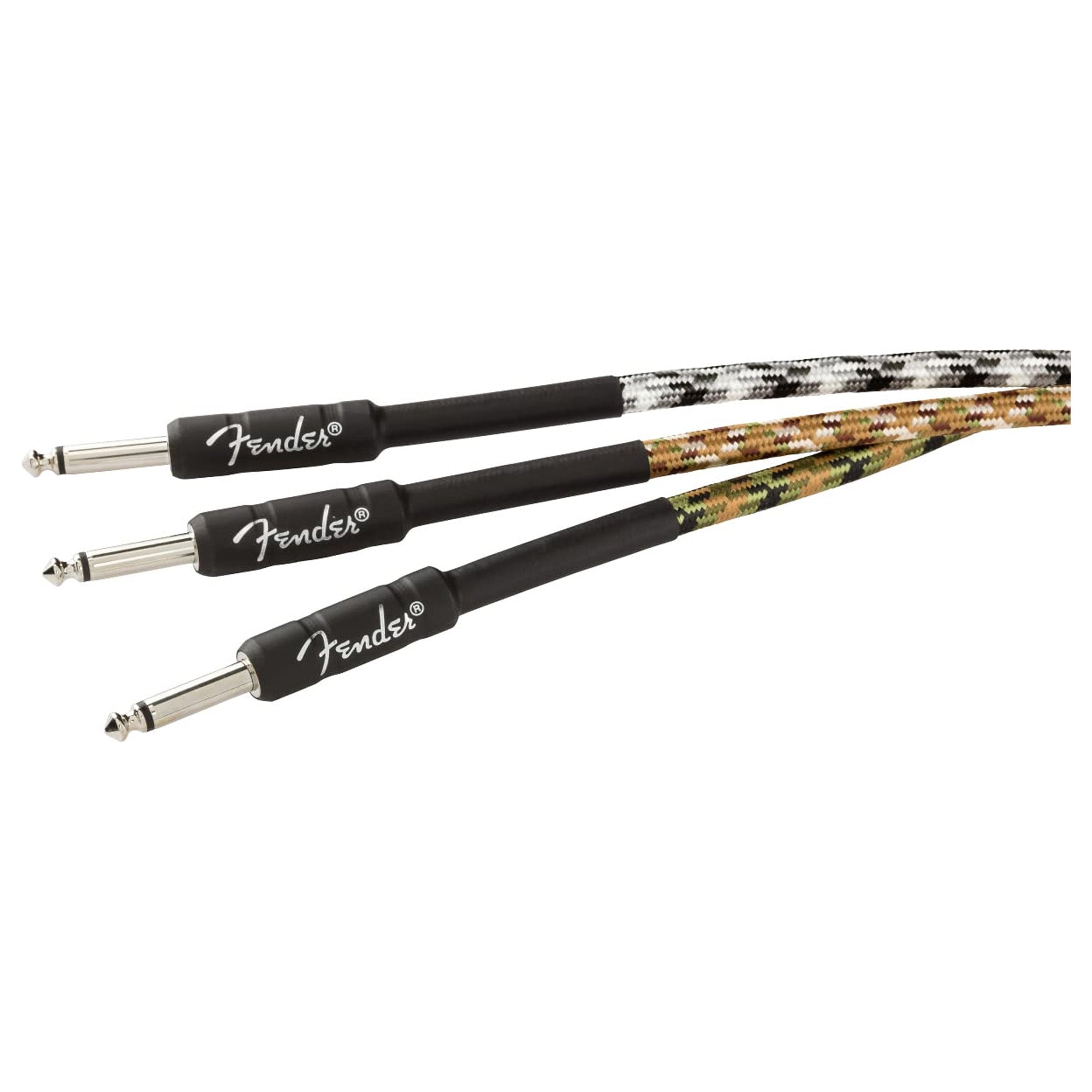 Fender 10-Foot Professional Tweed Instrument Cable, Straight-Straight, Woodland Camo - 1 Pack