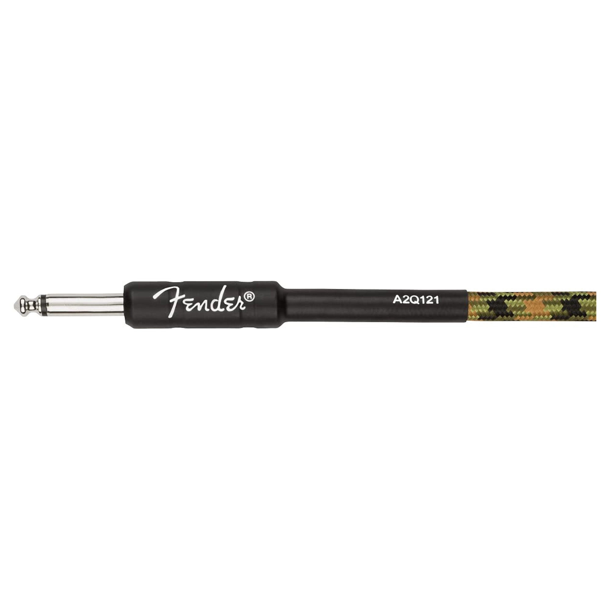 Fender 10-Foot Professional Instrument Cable, Straight-Angled, Woodland Camo - 1 Pack
