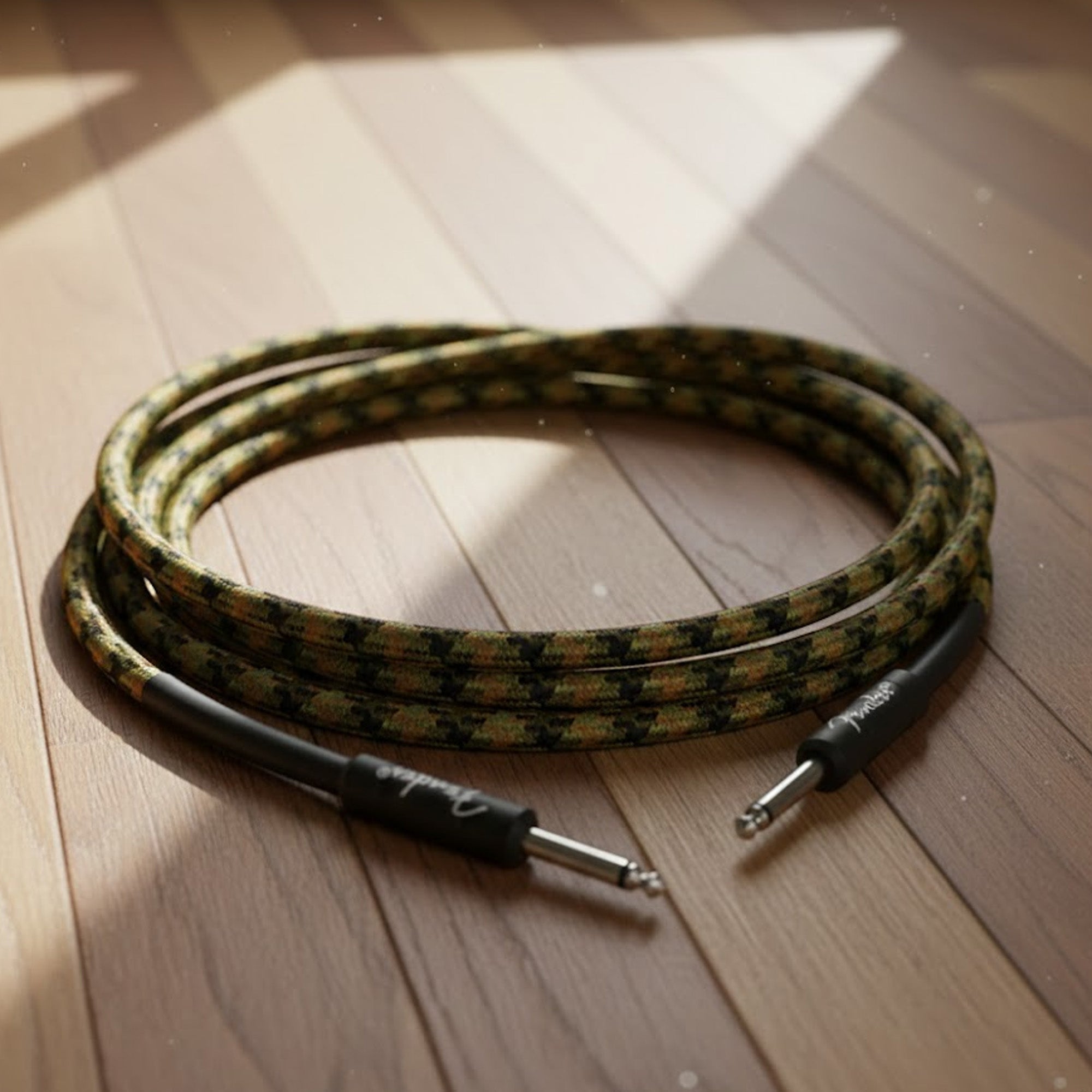 Fender 18.6-Foot Professional Tweed Instrument Cable, Straight-Straight, Woodland Camo - 1 Pack