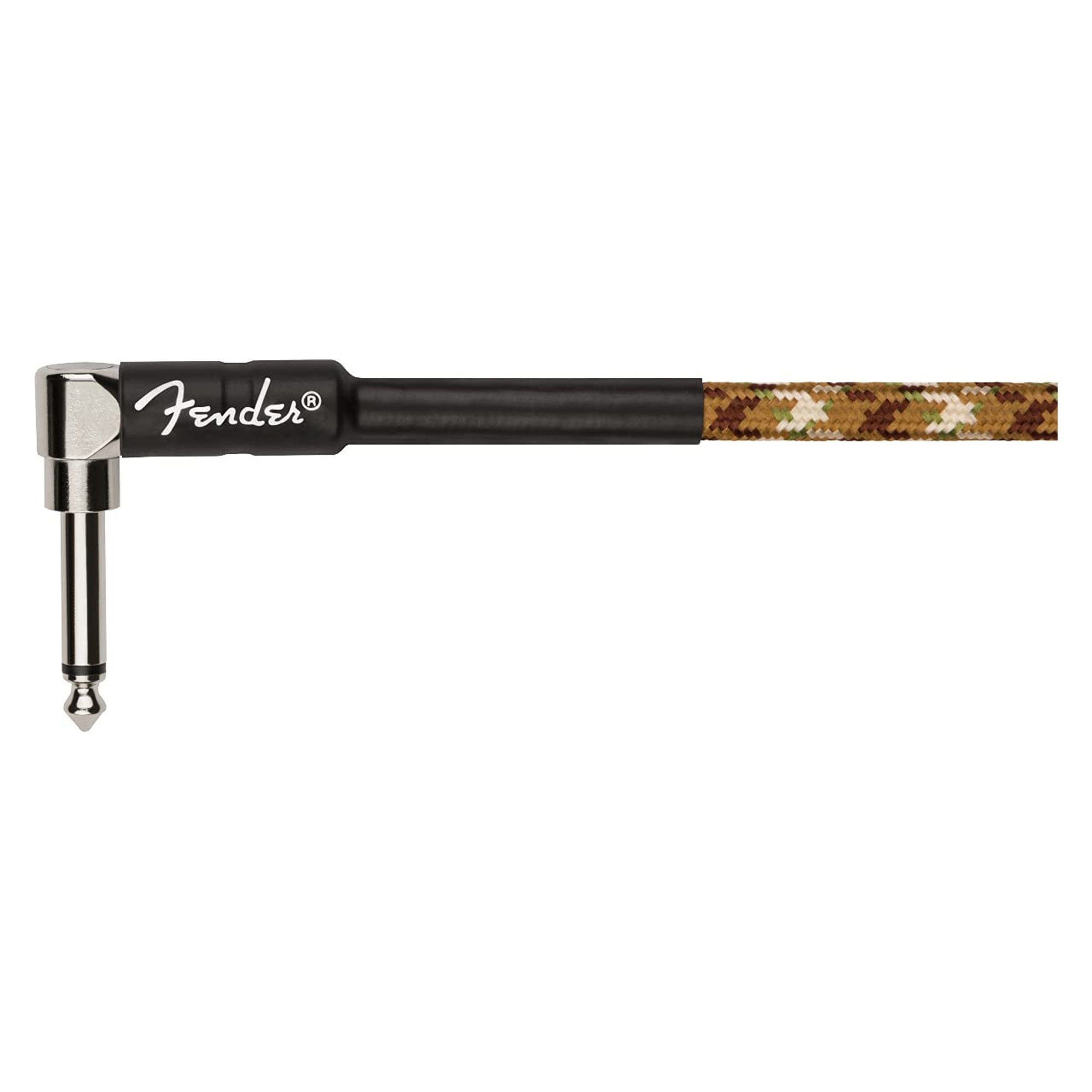 Fender 18.6-Foot Professional Instrument Cable, Straight-Angled, Desert Camo - 2 Pack