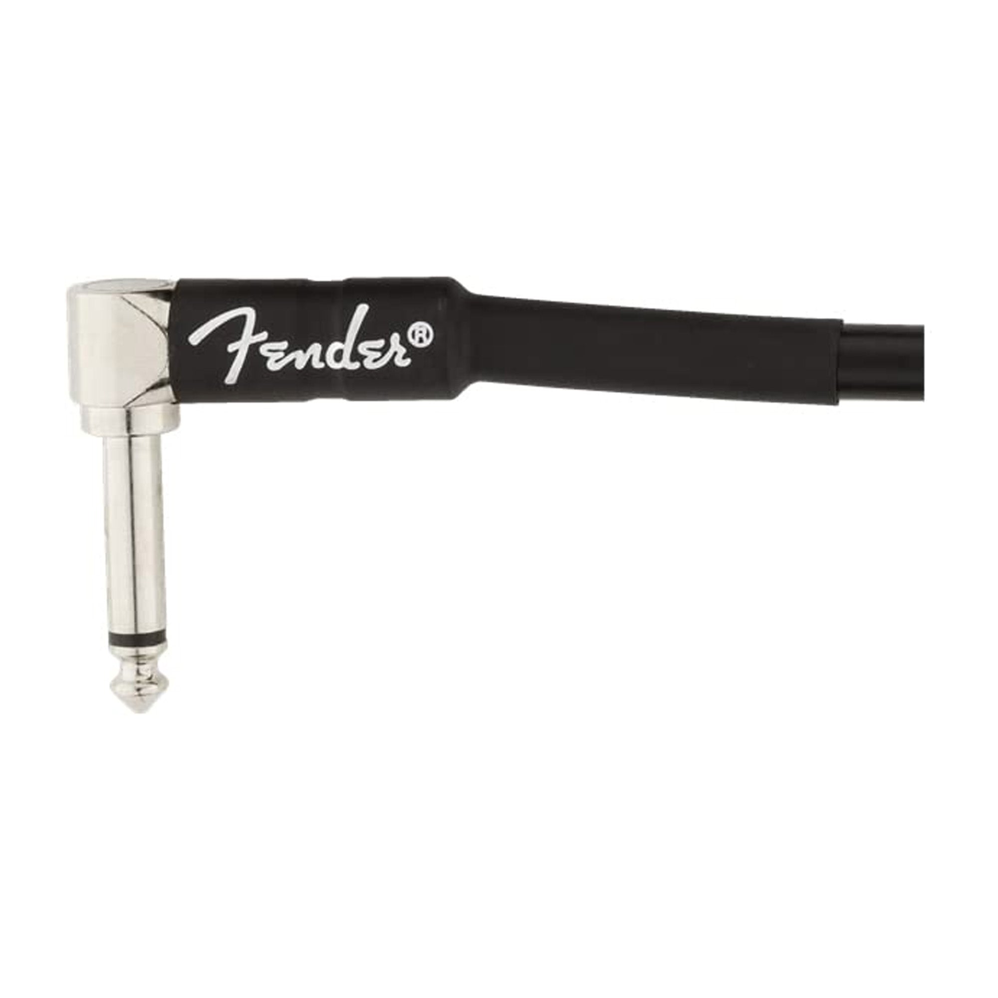 Fender 25-Foot Professional Instrument Cable, Straight-Angled, Black - 1 Pack