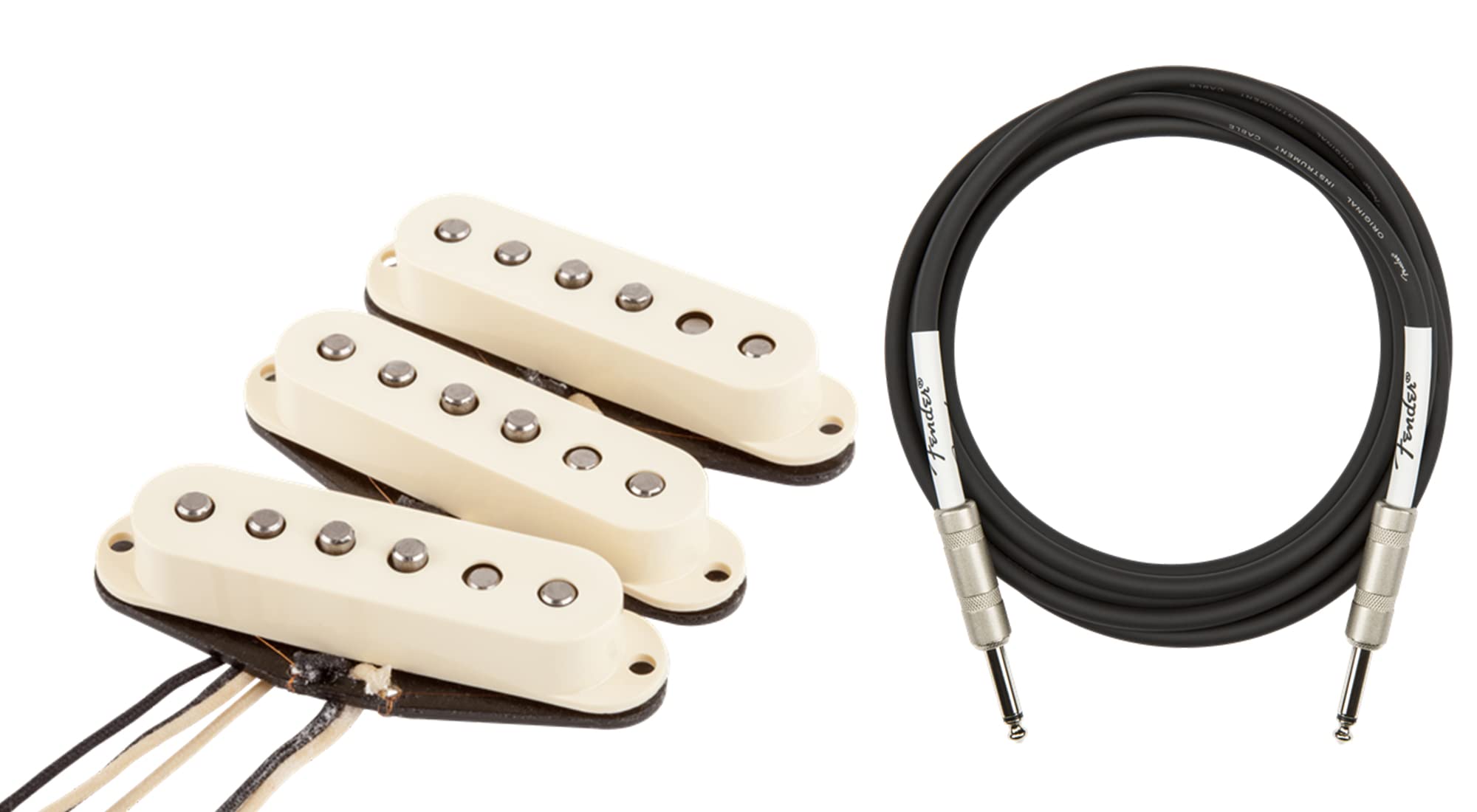 Fender Original '57/'62 Stratocaster Pickups - Aged White w/ Instrument Cable