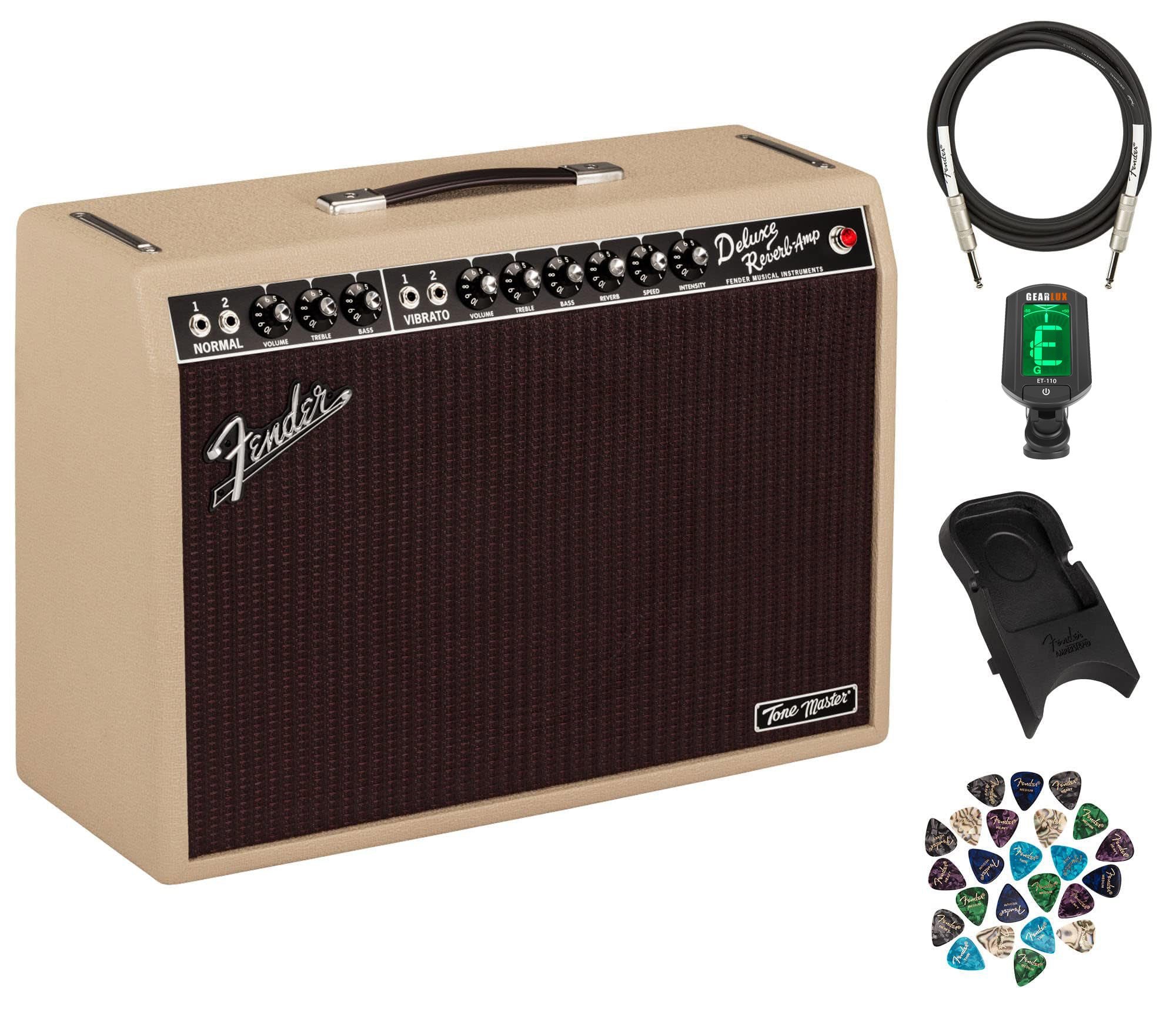 Fender Tone Master Deluxe Reverb 1x12-Inch Guitar Combo Amplifier - Blonde w/ Amperstand Guitar Cradle