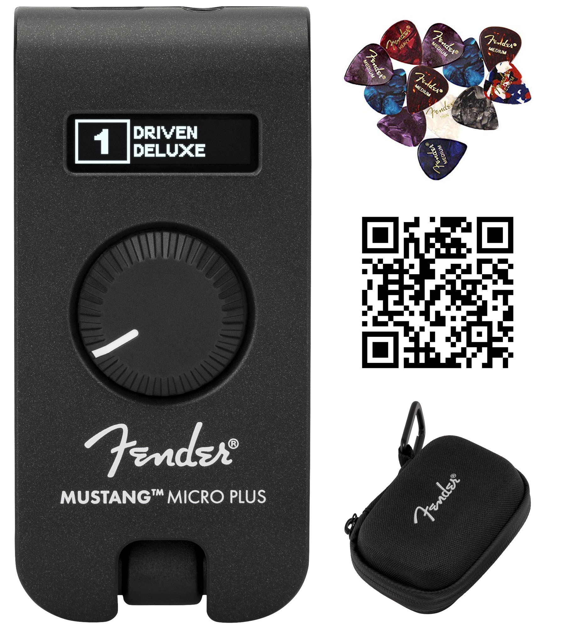 Fender Mustang Micro Plus Headphone Amplifier w/ Case
