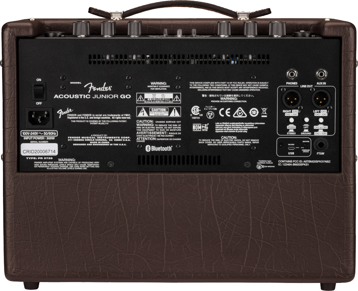 Fender Acoustic Junior Go Rechargeable Battery Acoustic Guitar Combo Amplifier