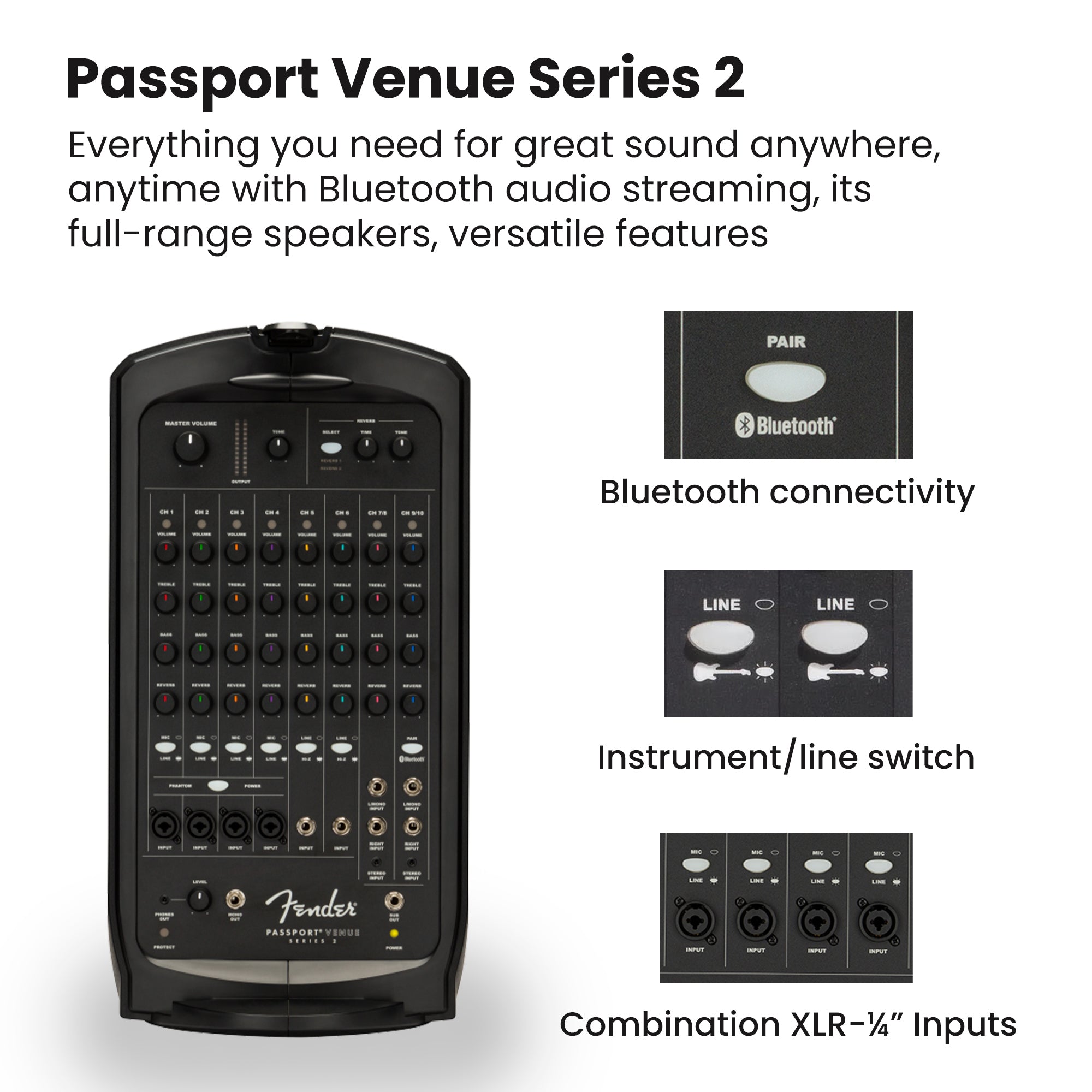 Fender Passport Venue S2 Portable PA System w/ Microphone