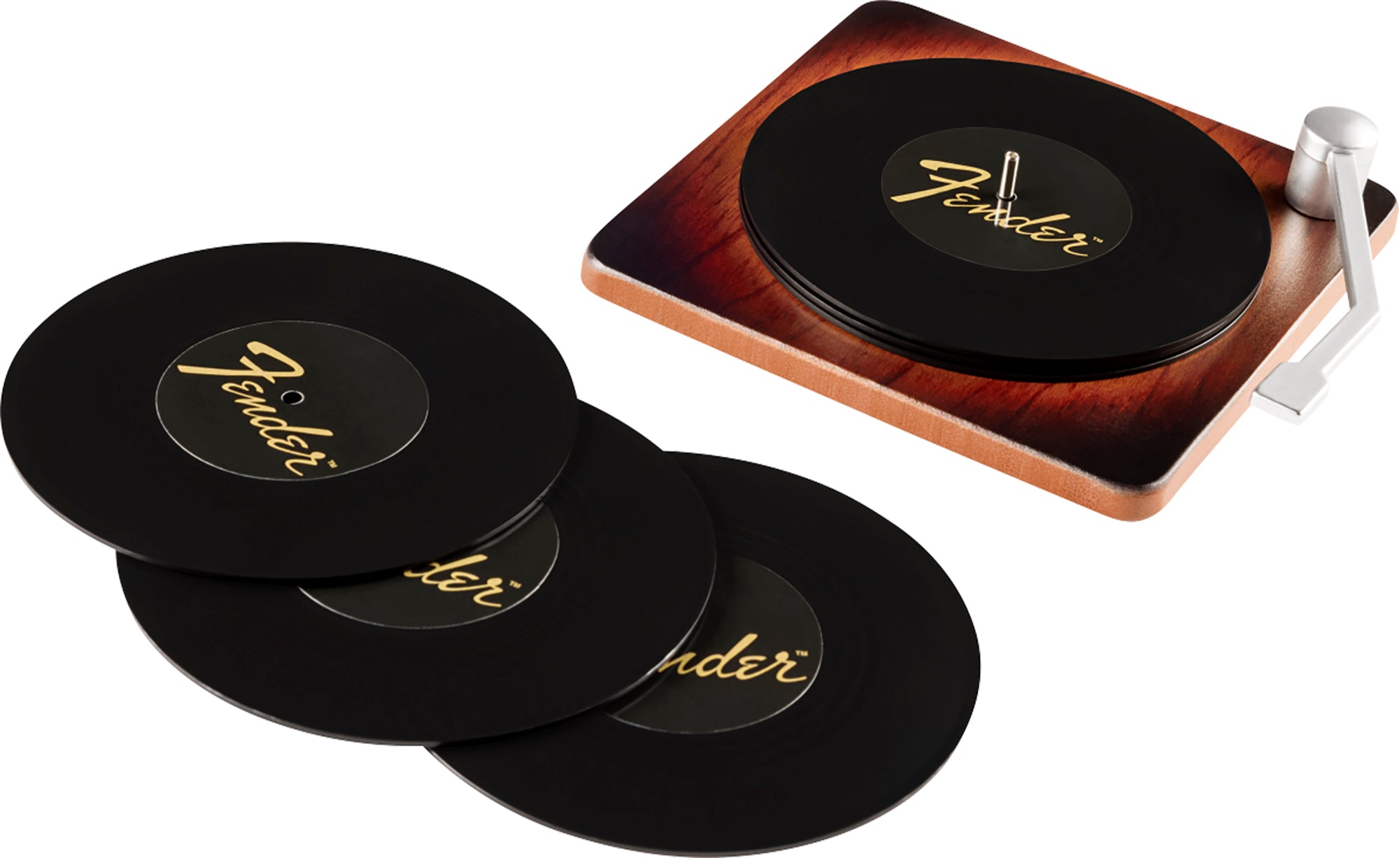 Fender Sunburst Turntable Coaster Set w/ Picks