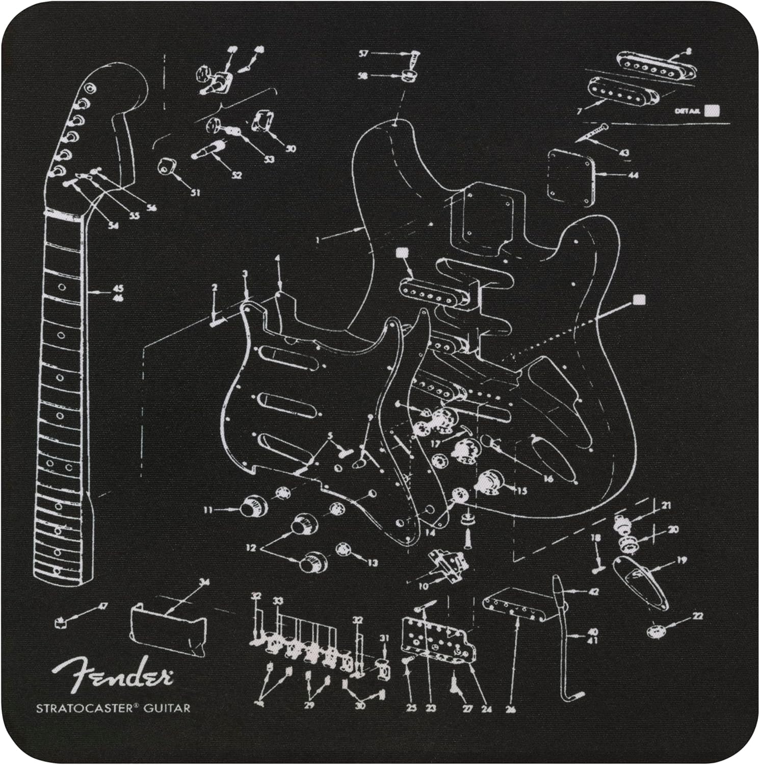 Fender Square Mousepad - Exploded Strat