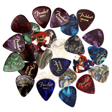 Fender Premium Guitar Pick Sampler, 24 Assorted - Tortoise Shell with Thin, Medium, and Heavy Gauges