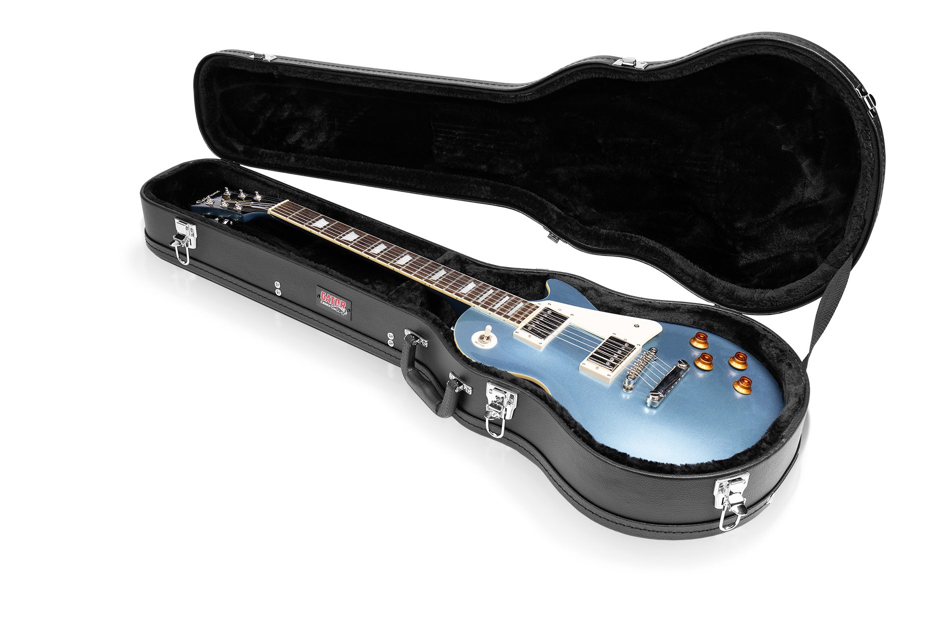 Gator GWE-LPS Wood Case for Gibson Les Paul - Black w/ Strap