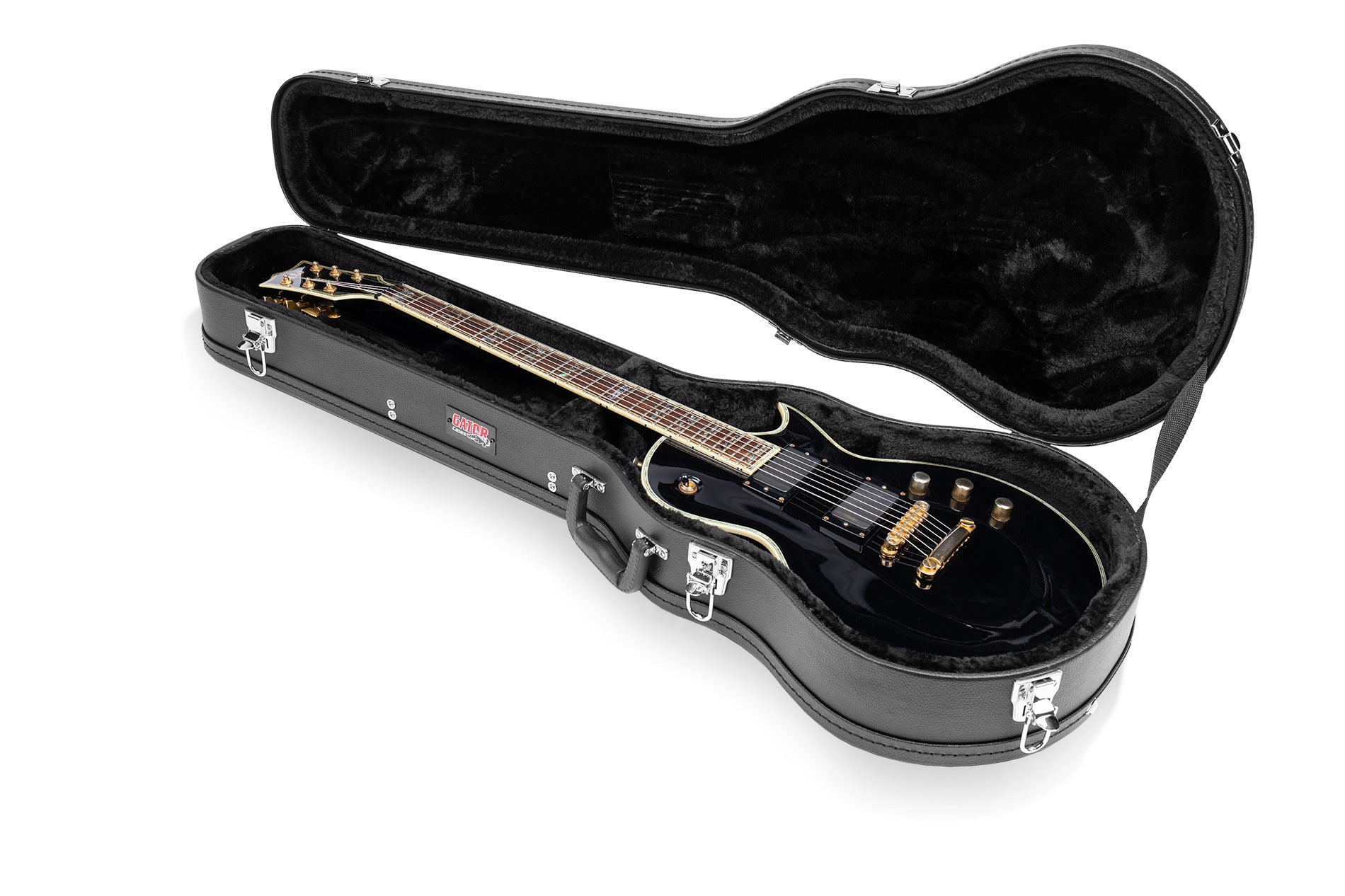 Gator GWE-LPS Wood Case for Gibson Les Paul - Black w/ Strap