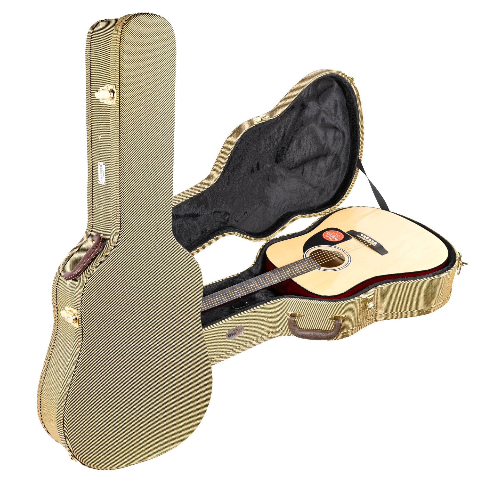 Gearlux Dreadnought Acoustic Guitar Hard Case - Tweed