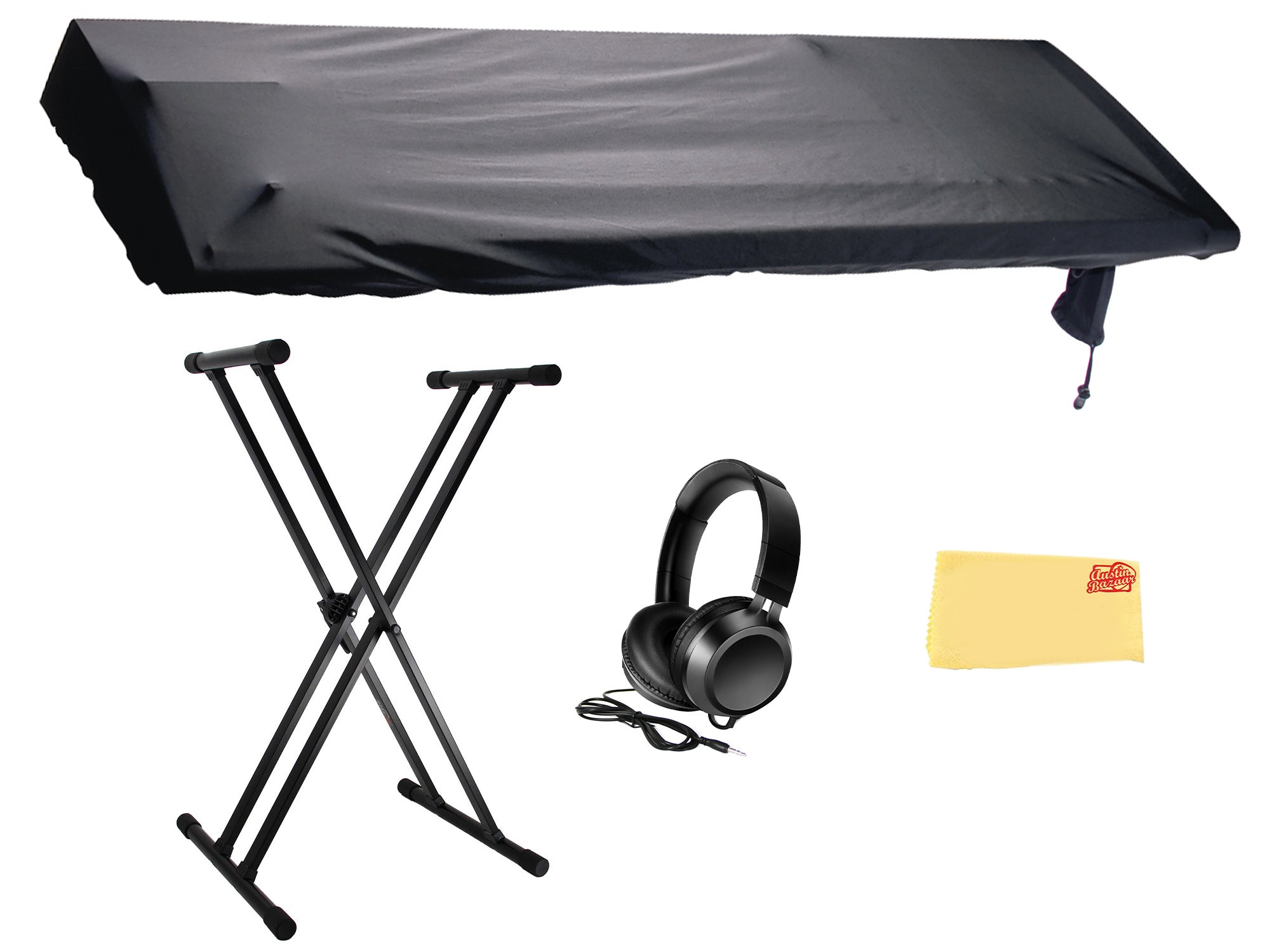 Gearlux Stretchy Keyboard Dust Cover for 88-Key Digital Pianos (60 x 22 x 8 Inches) w/ Keyboard Stand