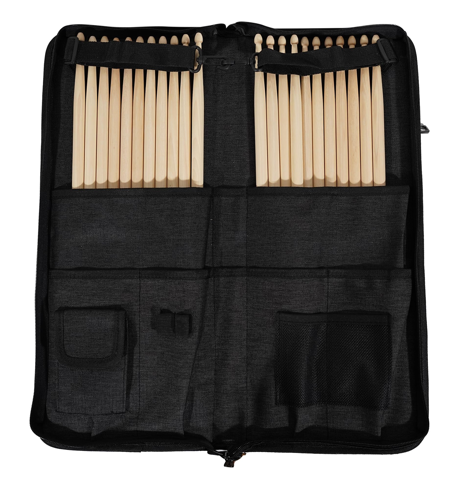 Gearlux 12-Pair Drumstick Bag with 5mm Padding and 1mm Plastic Plate