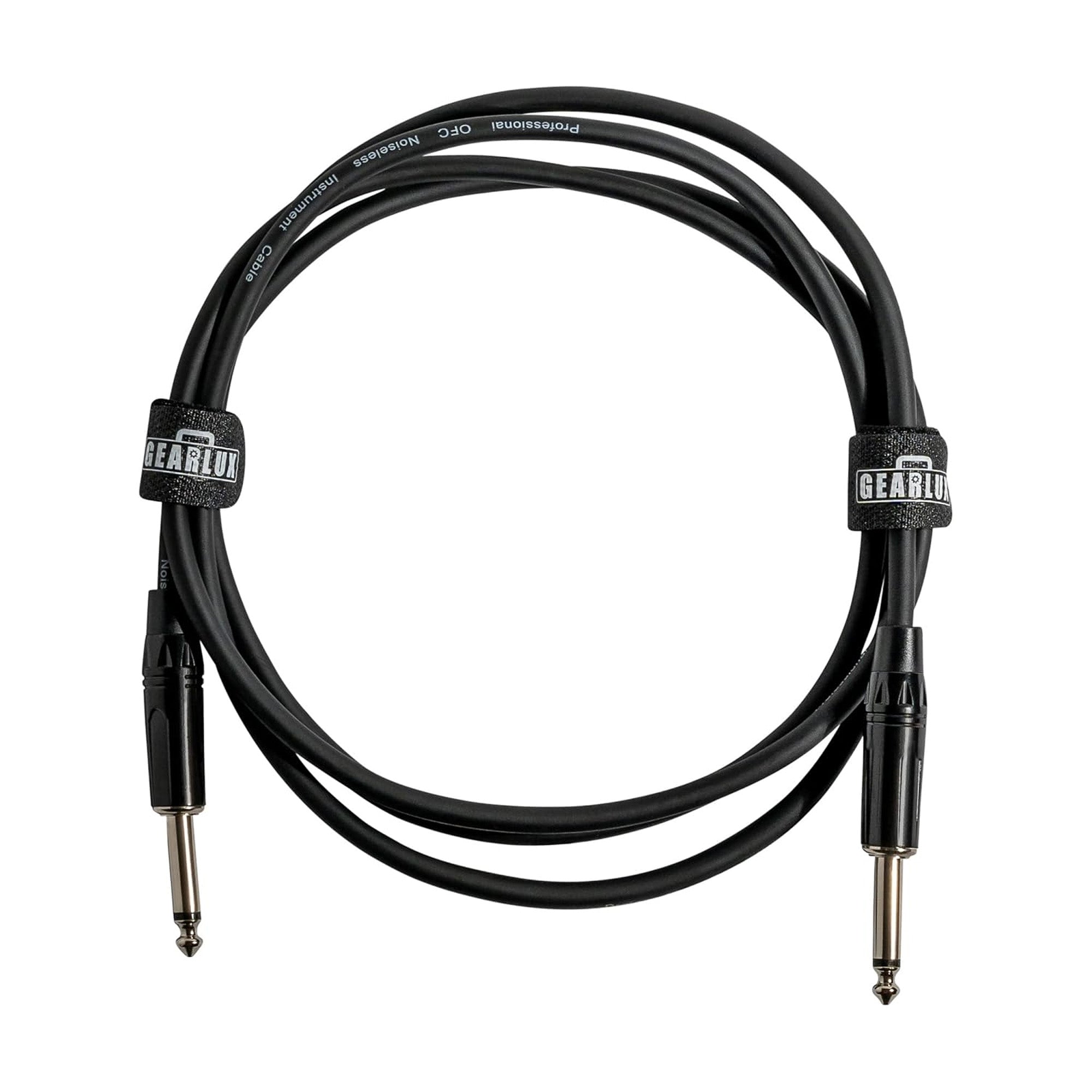 Gearlux 6-Foot Instrument Cable, 1/4 Inch, Straight-Straight, Black - 10 Pack