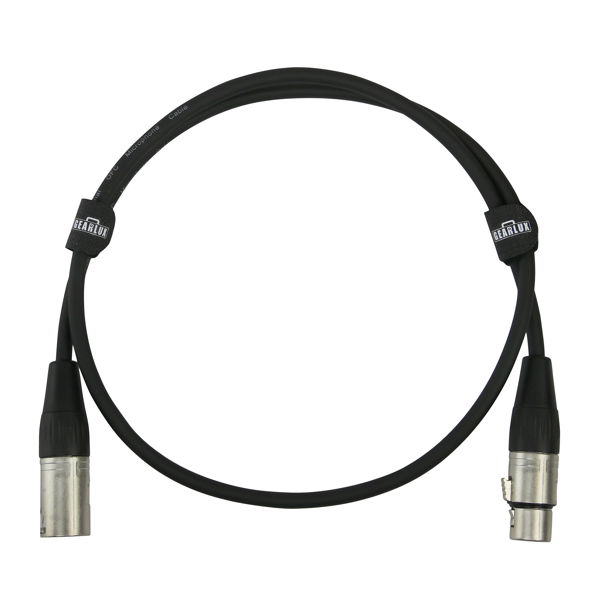 Gearlux 3.2-Foot XLR Microphone Cable, Fully Balanced, Male to Female, Black - 10 Pack