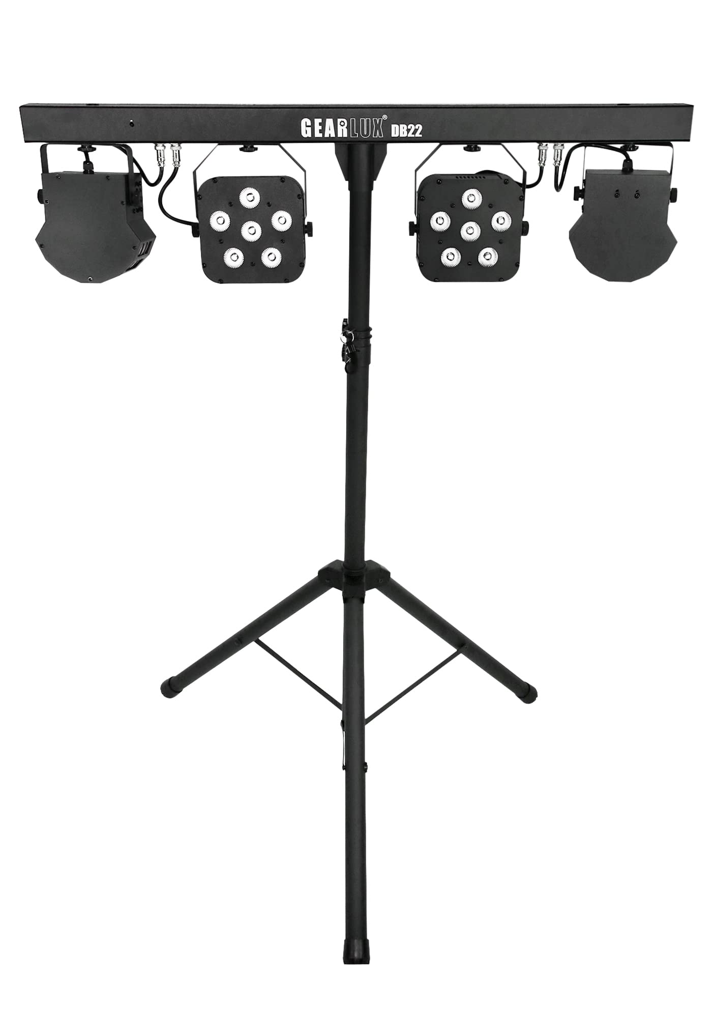 Gearlux 4-in-1 LED Party Bar Derby Light 2 X 6PCS 8-Watt RGBW Bright LEDs and 2 X 2PCS 10-Watt Warm LEDs