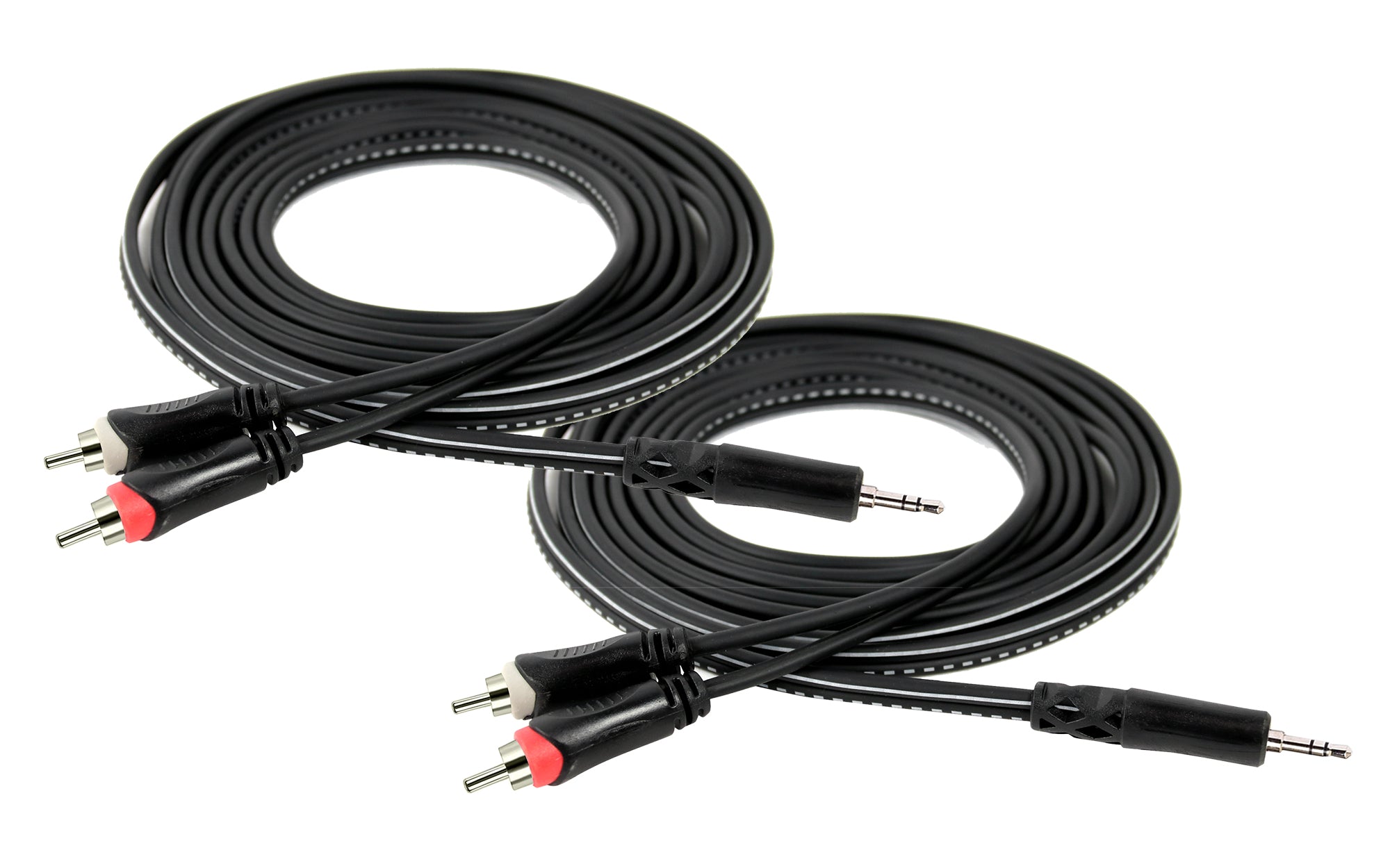 Gearlux 10-Foot TRS-to-Dual-RCA Stereo Breakout Cable - 2 Pack