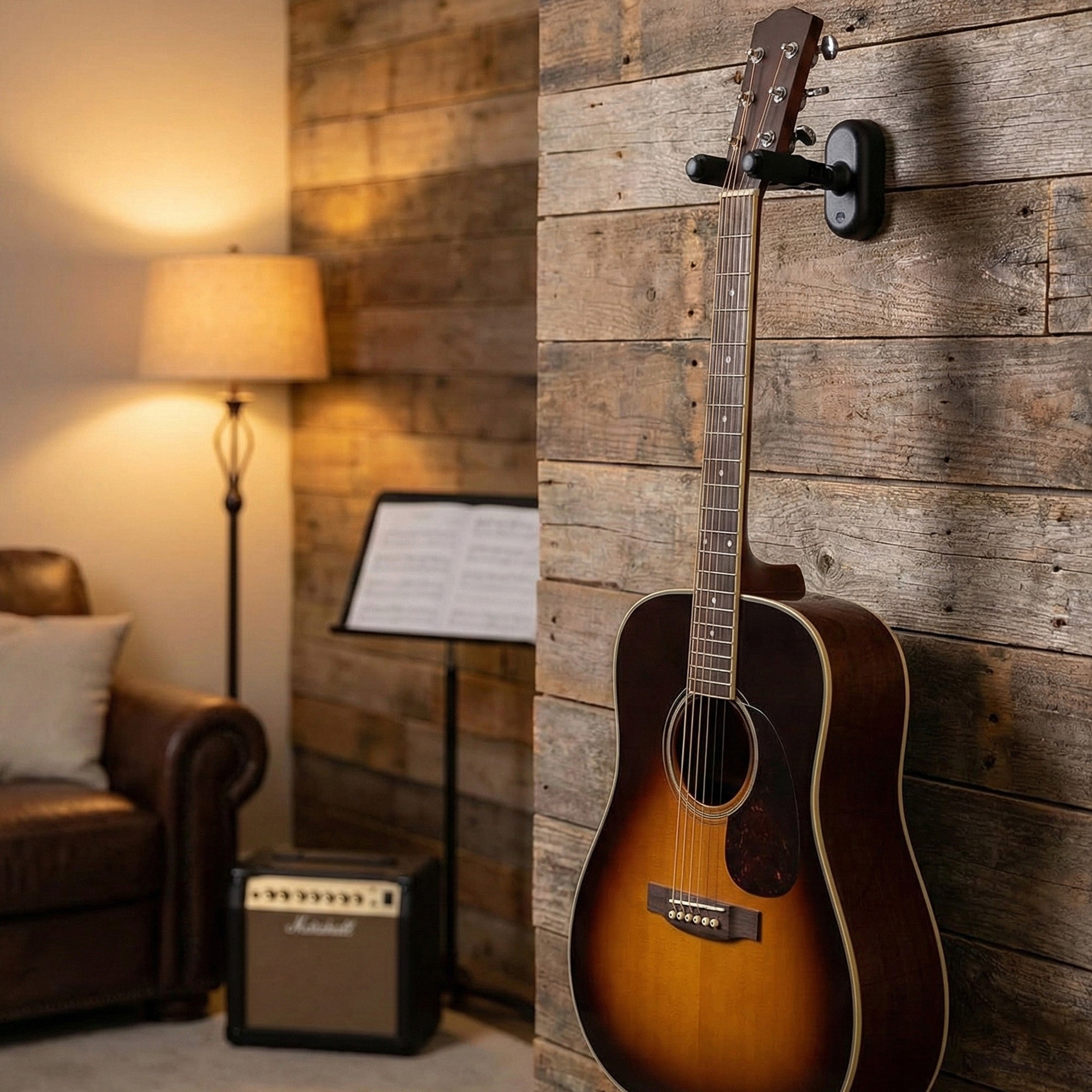 Gearlux Universal Self-Locking Guitar Wall Hanger with Auto-Swivel - 4 Pack