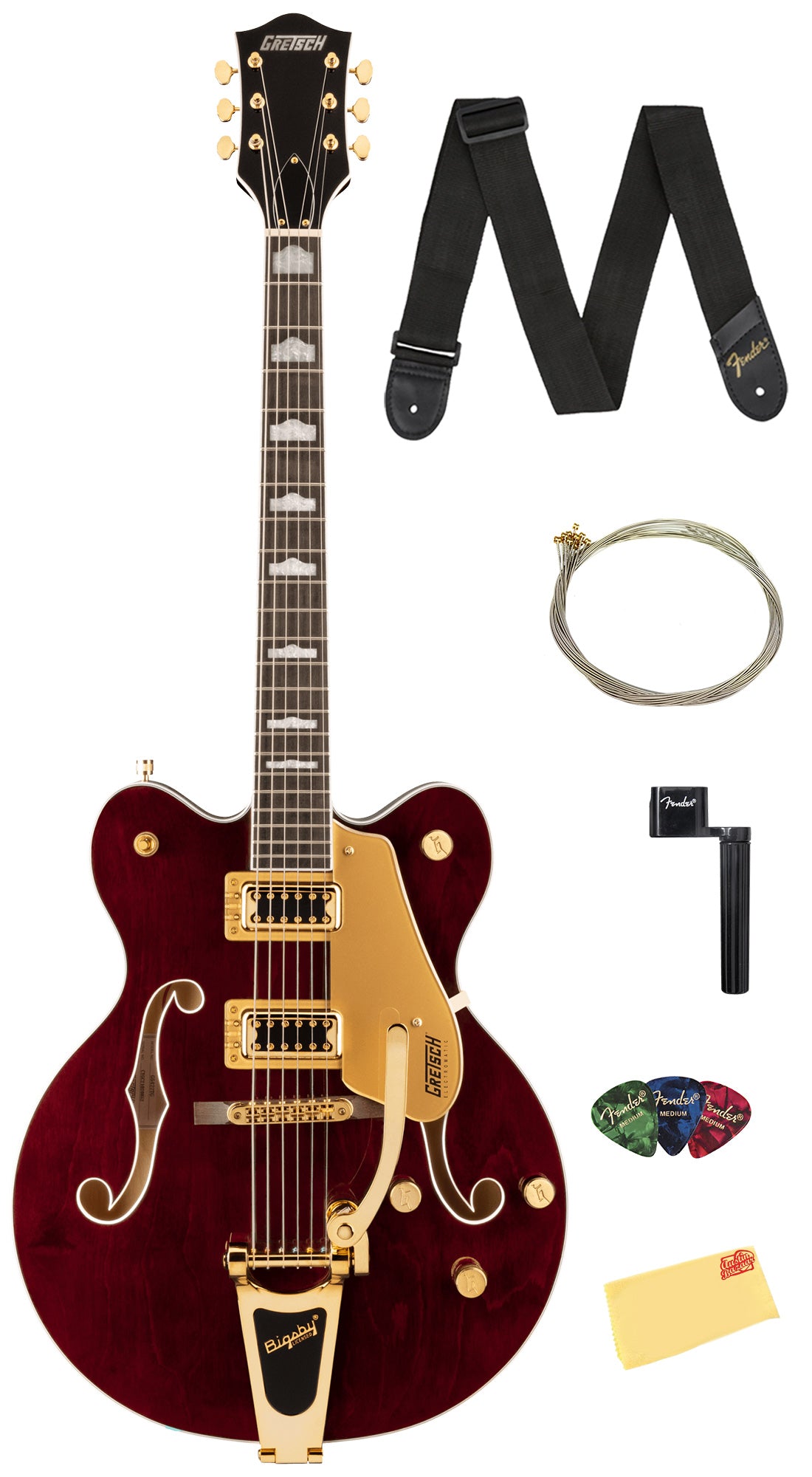 Gretsch G5422TG Electromatic Classic Double-Cut Hollow Body Electric Guitar - Walnut Stain w/ Strap