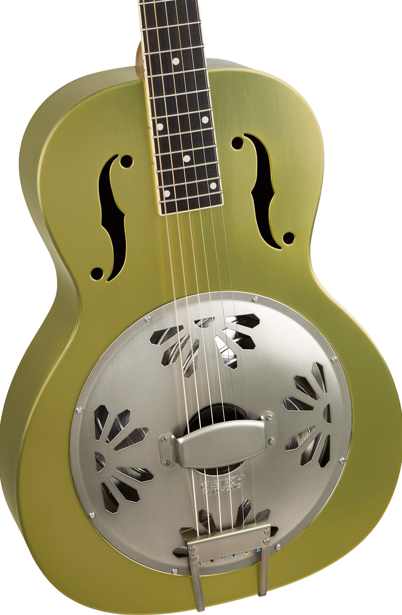 Gretsch G9202 Honey Dipper Special Round-Neck Brass Body Resonator Guitar - Bell Bronze w/ Strap