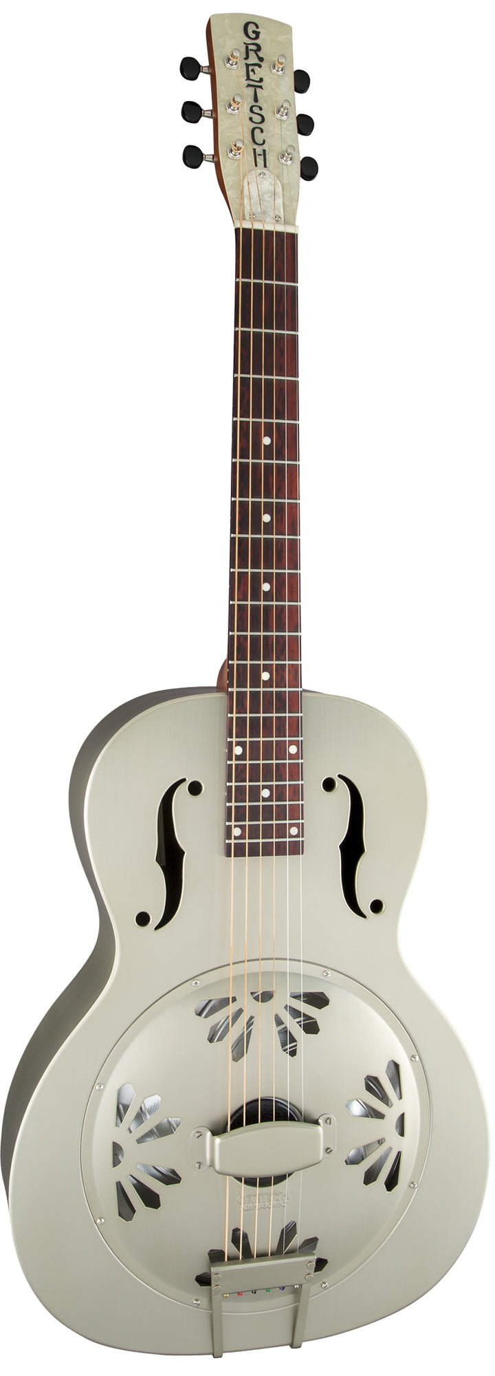 Gretsch G9201 Honey Dipper Round-Neck Brass Body Resonator Guitar - Weathered Pump House Roof
