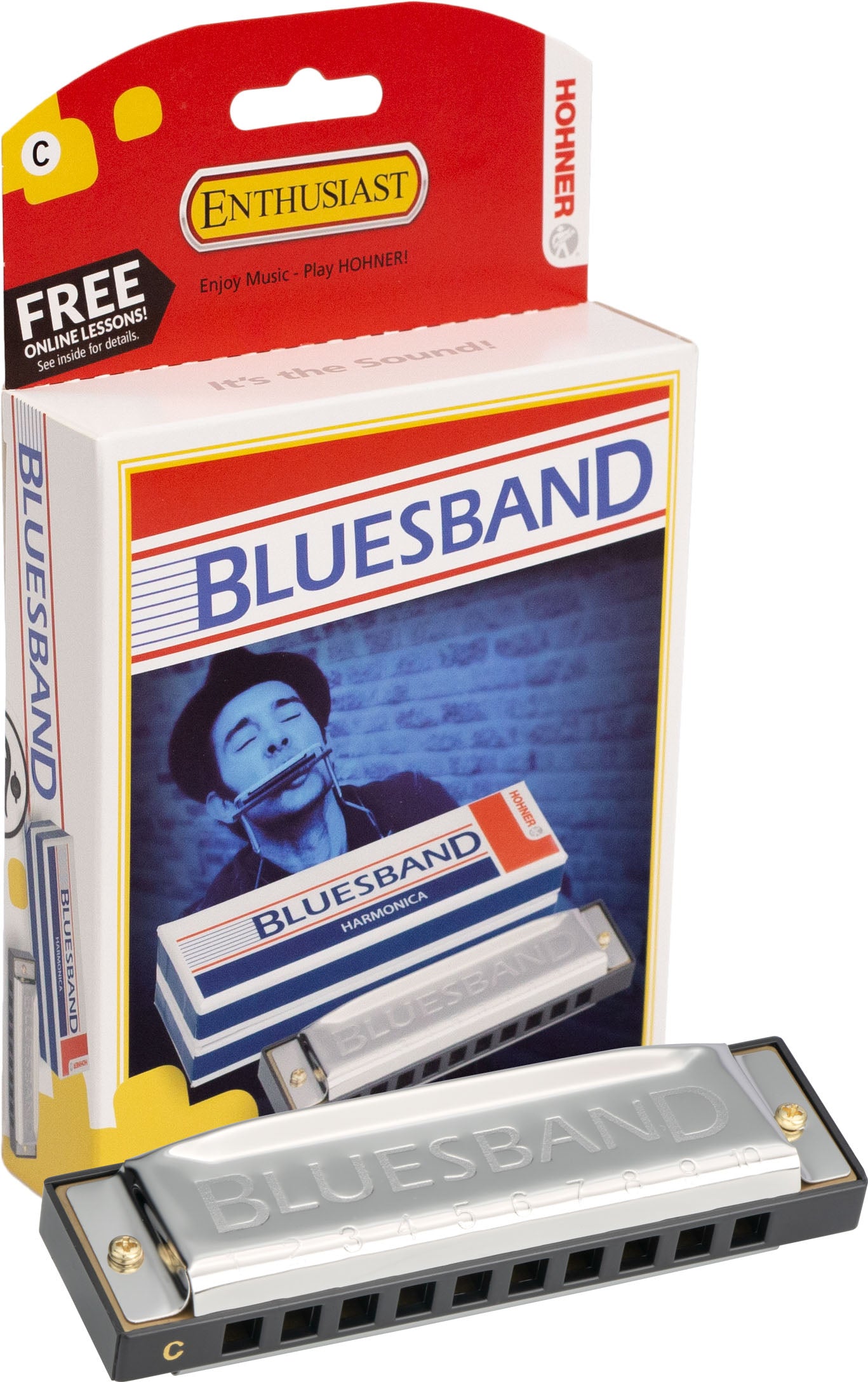 Hohner Blues Band Harmonica - Key of C w/ Zip Case