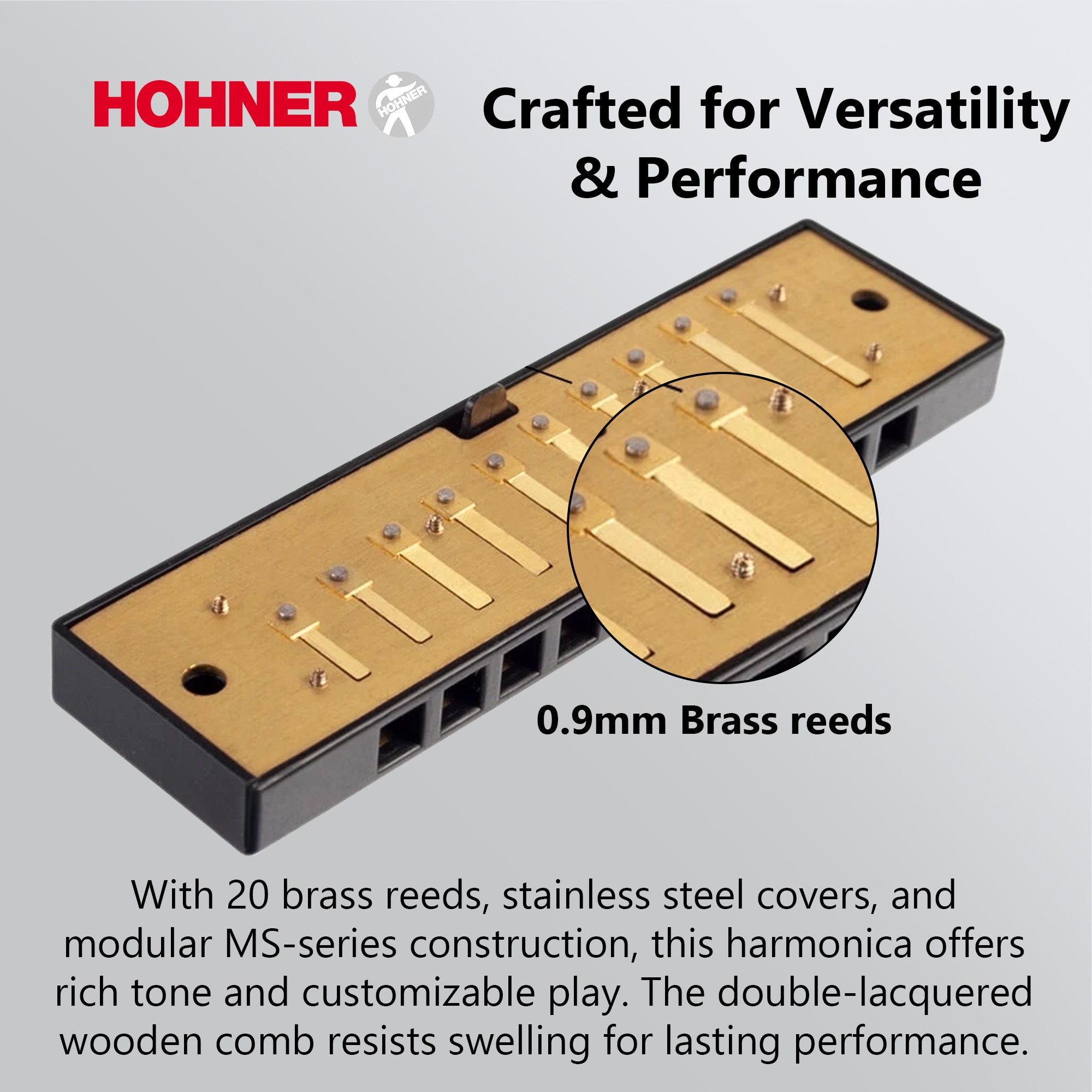 Hohner Marine Band 1896 Harmonica - Key of C w/ Instructional Manual