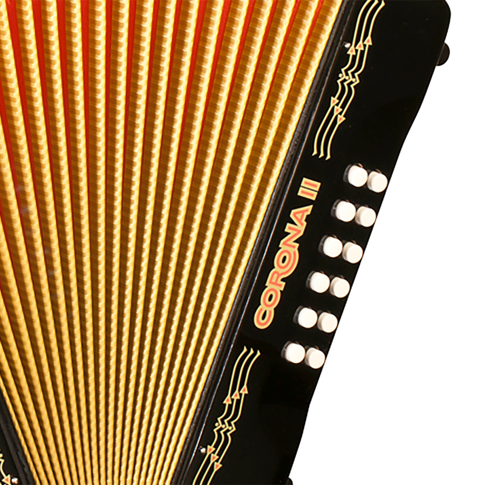 Hohner Corona II G/C/F Accordion - Black w/ Gig Bag
