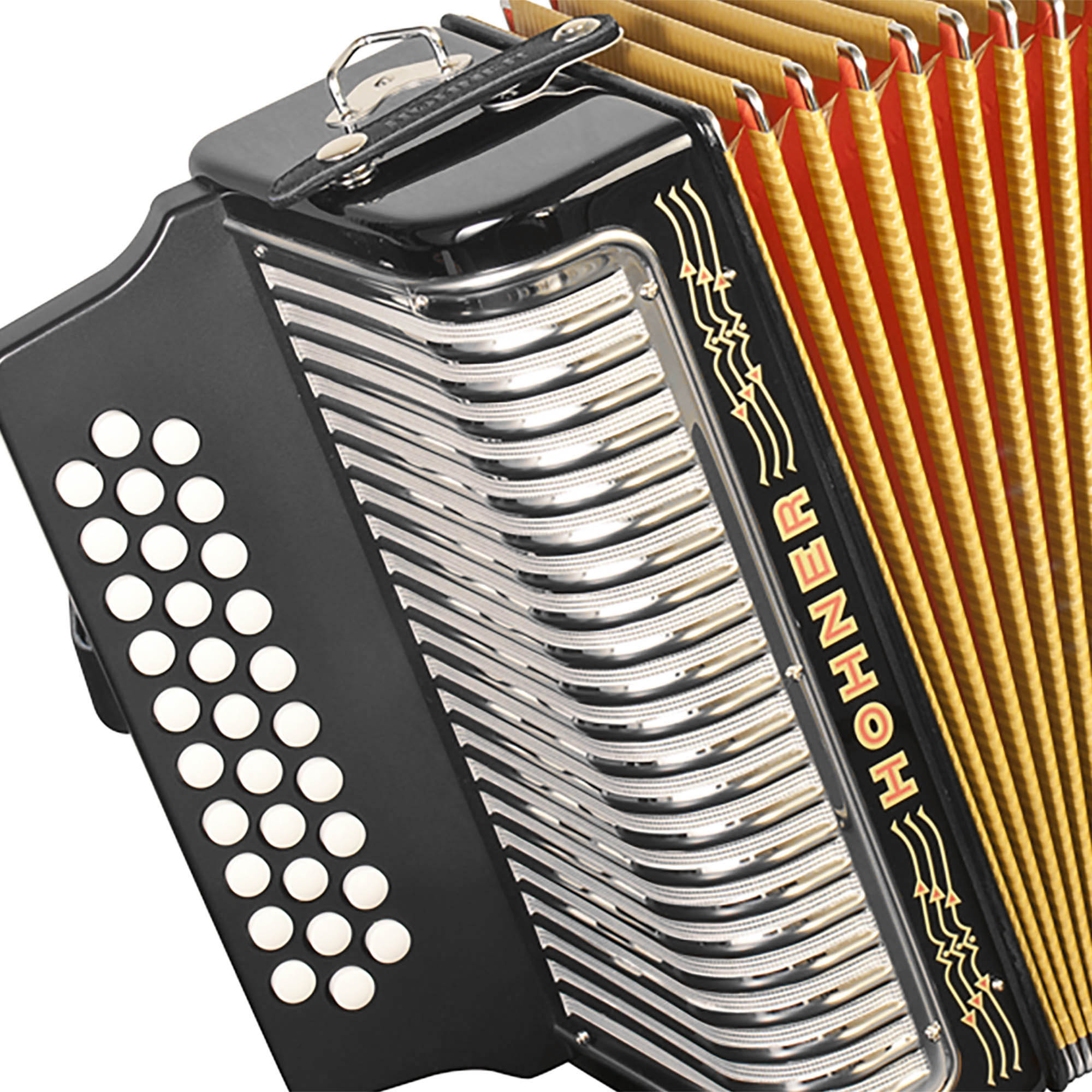 Hohner Corona II G/C/F Accordion - Black w/ Hard Case