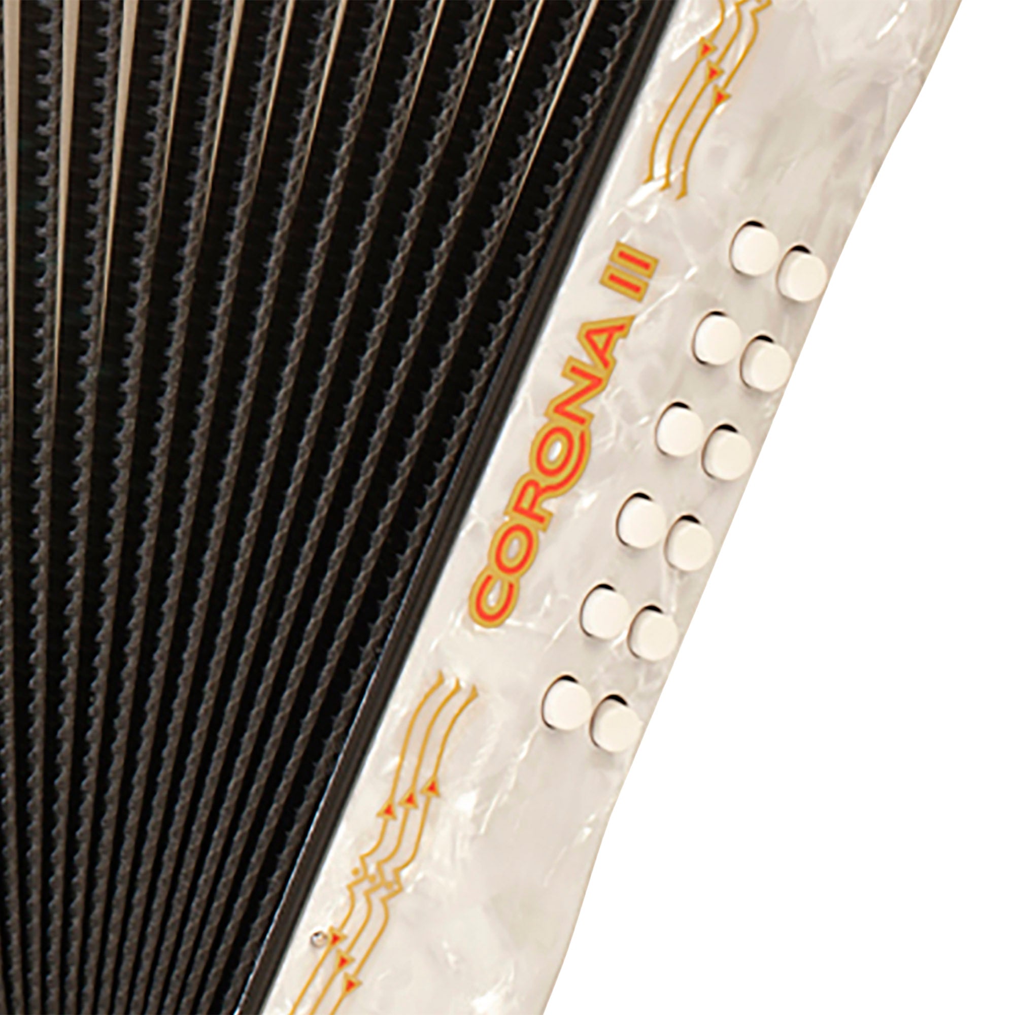 Hohner Corona II G/C/F Accordion - Pearl White w/ Hard Case