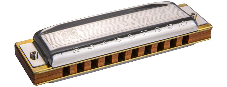 Hohner 532 Blues Harp MS Harmonica - Key of A w/ Beginner Manual