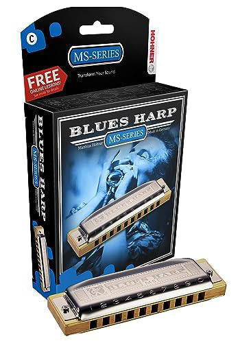 Hohner 532 Blues Harp MS Harmonica - Key of E w/ Instructional Manual