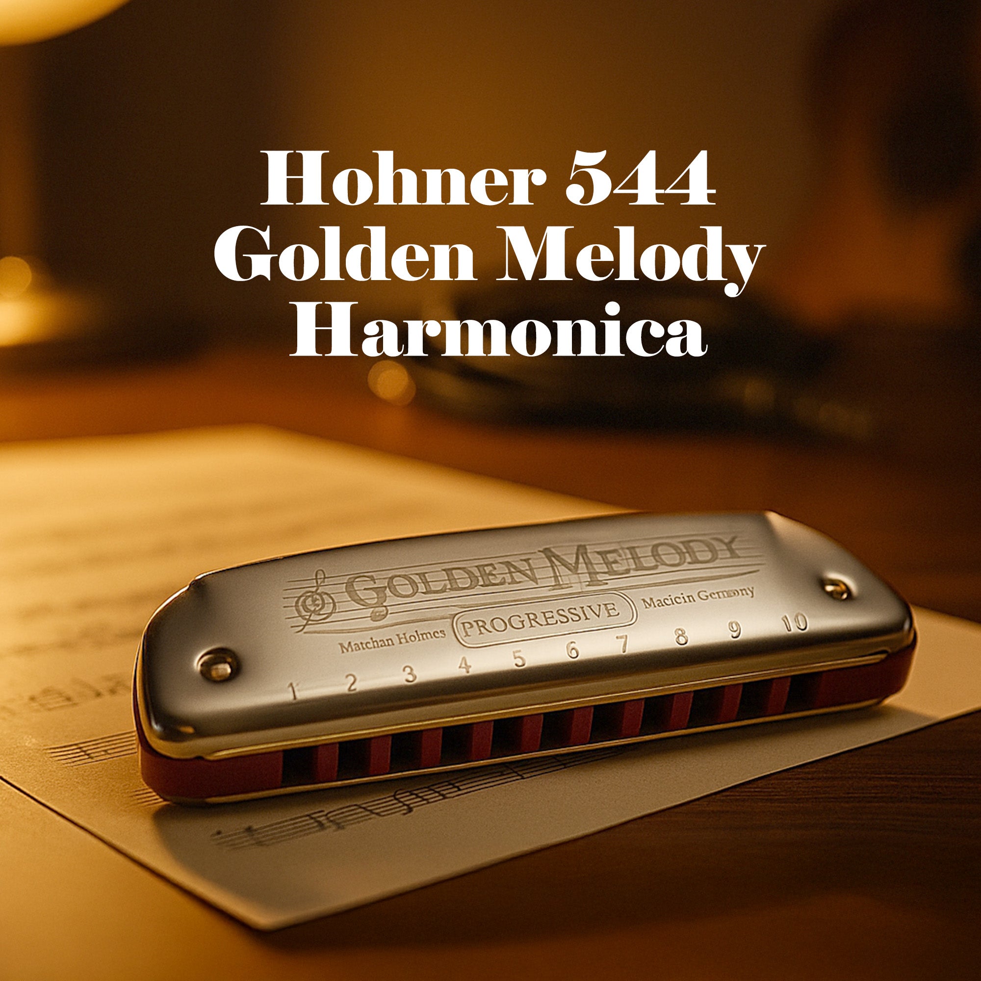 Hohner 544 Golden Melody Harmonica - Key of G w/ Instructional Manual