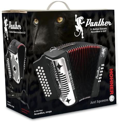 Hohner Panther Diatonic Accordion - Keys G/C/F w/ Road Kit