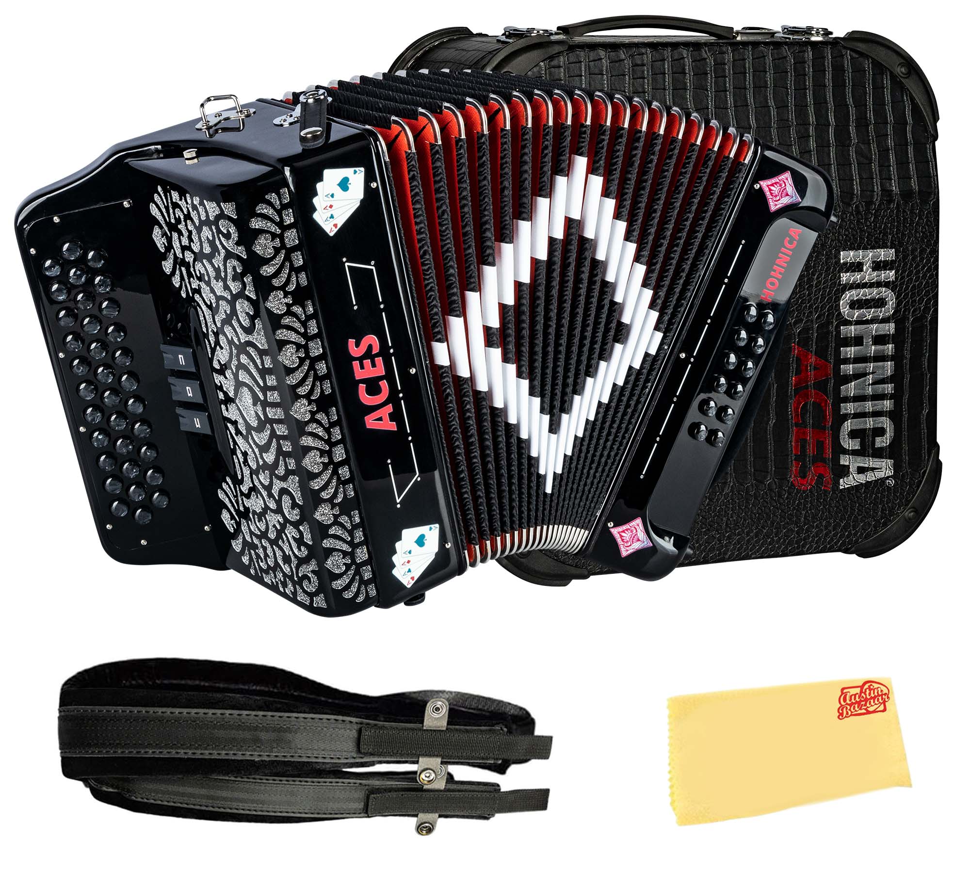 Hohner Hohnica Aces II 34-Button Accordion with 3 Registers - EAD w/ Gig Bag