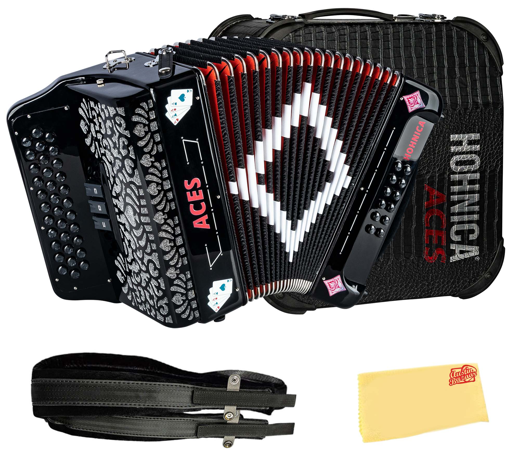 Hohner Hohnica Aces II 34-Button Accordion with 3 Registers - GCF w/ Gig Bag