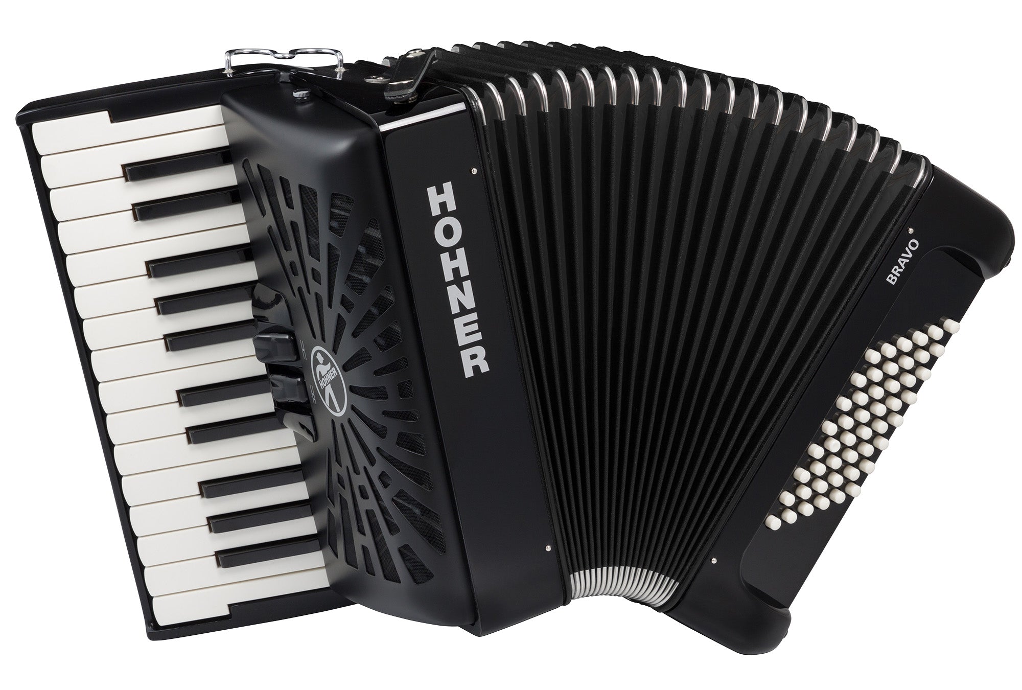 Hohner Bravo II 48 Chromatic Piano Key Accordion - Black