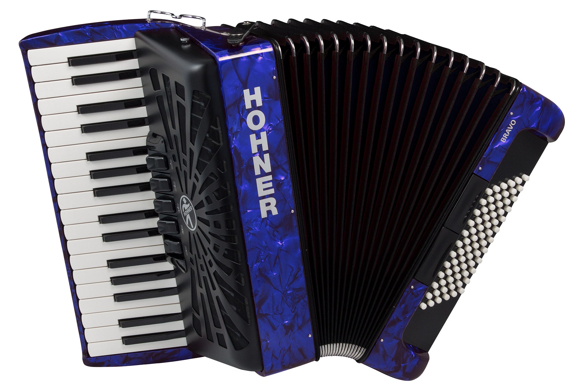 Hohner Bravo III 72 Chromatic Piano Key Accordion - Blue