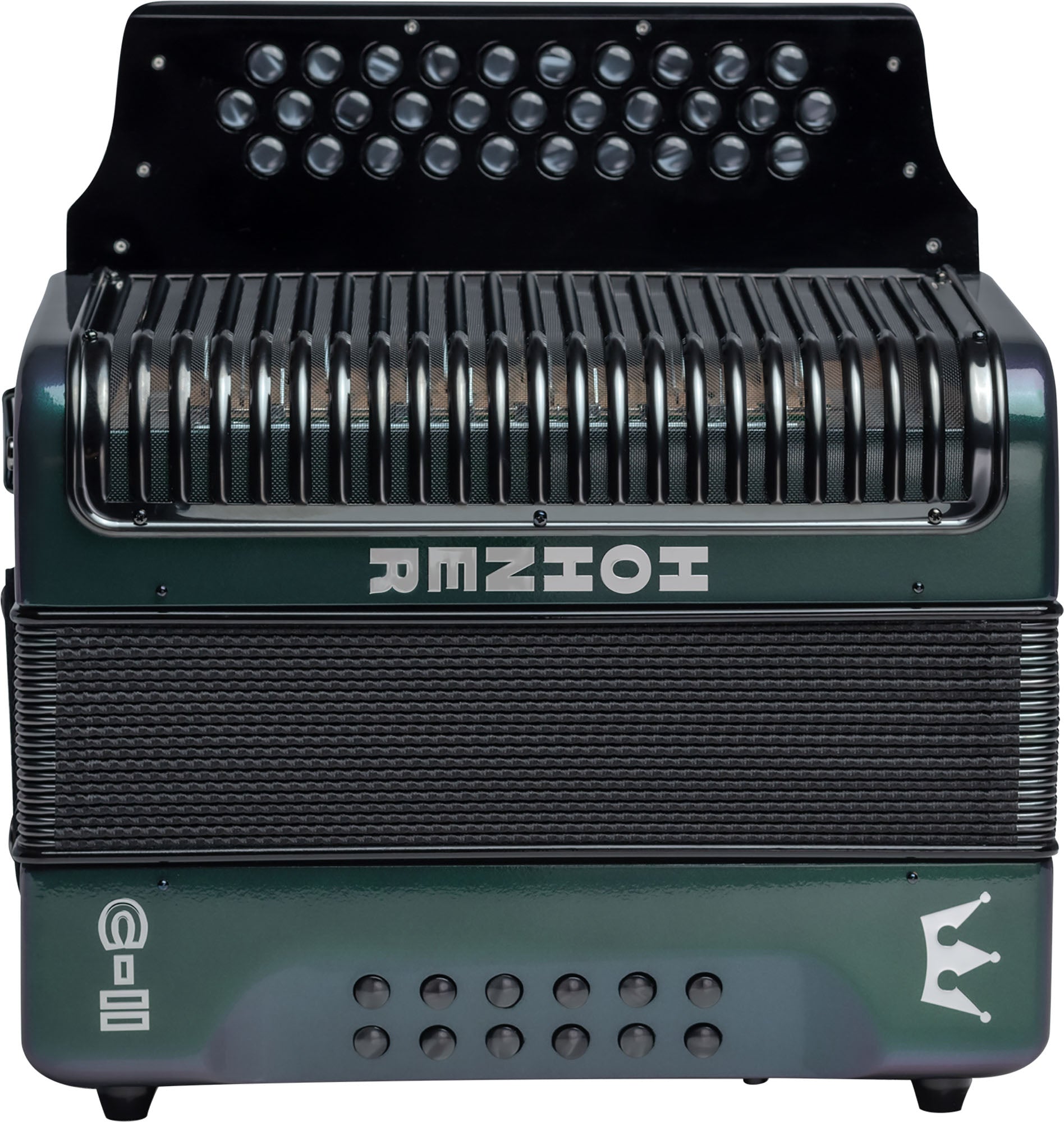 Hohner Corona C-II F/Bb/Eb Accordion - Green to Gold