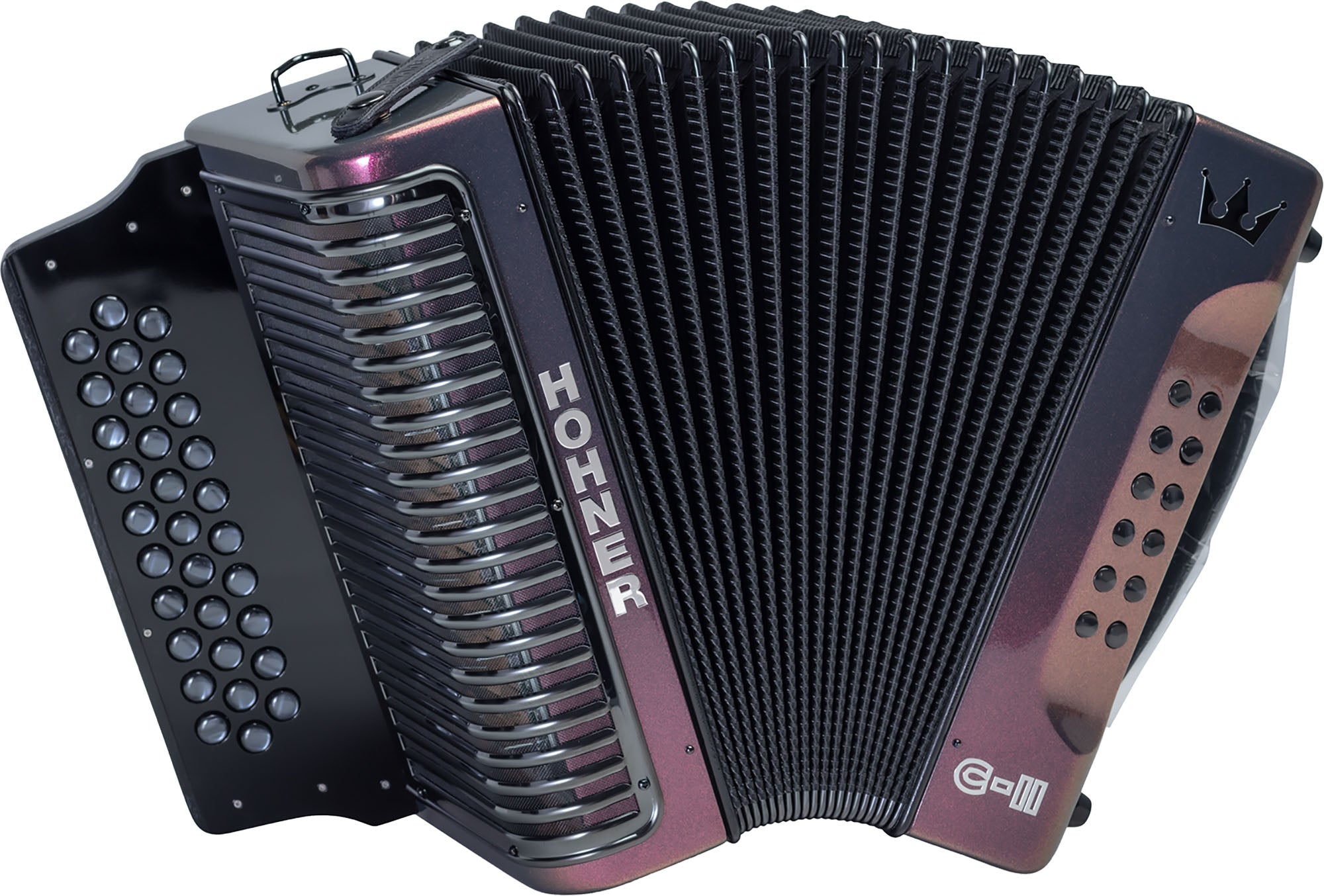 Hohner Corona C-II F/Bb/Eb Accordion - Red to Gold