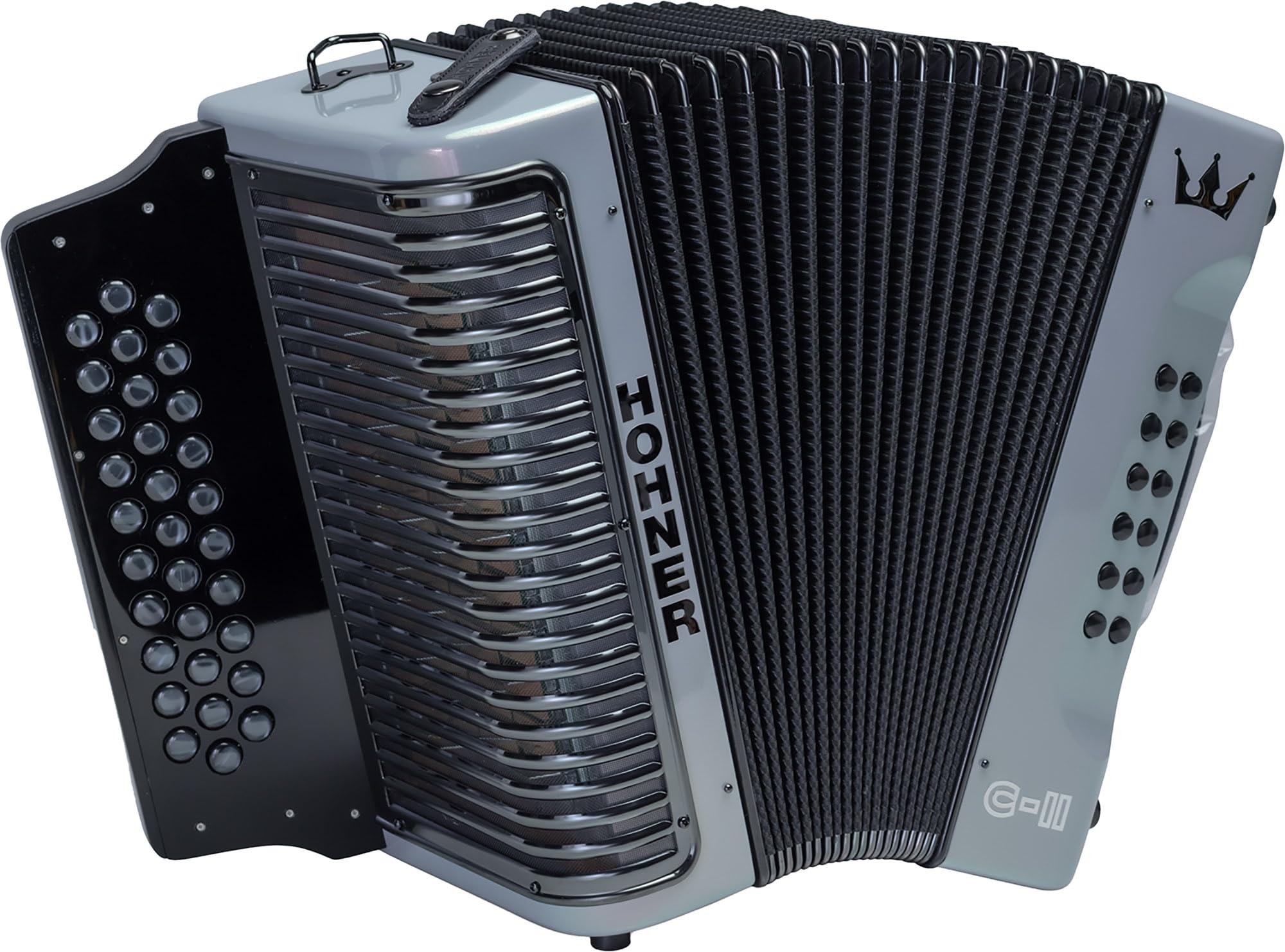 Hohner Corona C-II F/Bb/Eb Accordion - Silver Rainbow w/ Gig Bag