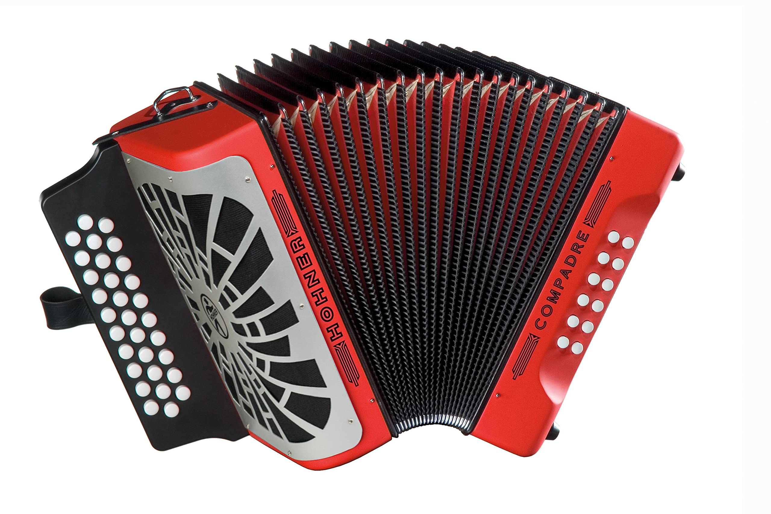 Hohner Compadre FBbEb 3-Row Diatonic Accordion with Gig Bag - Red