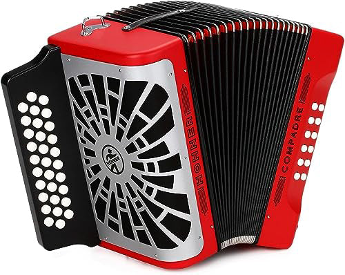 Hohner Compadre GCF 3-Row Diatonic Accordion with Gig Bag - Red