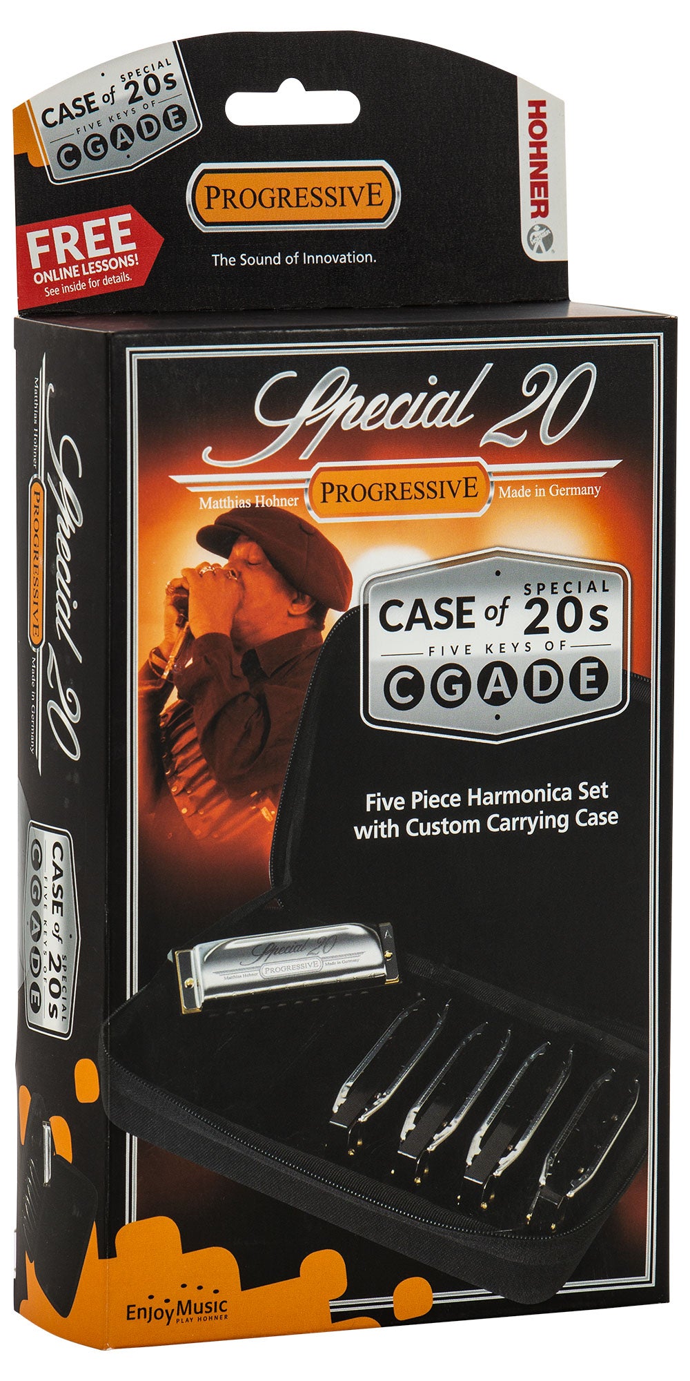Hohner Special 20 Harmonica - Keys of G, A, C, D, E w/ Zip Pouch