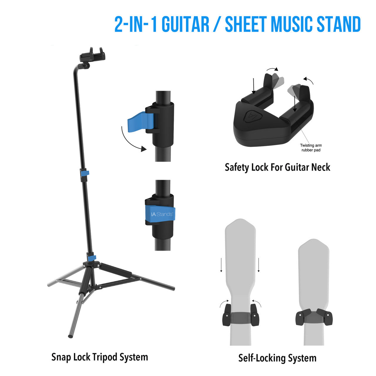 IA Stands ECT7 Multi-Purpose Guitar and Sheet Music Stand