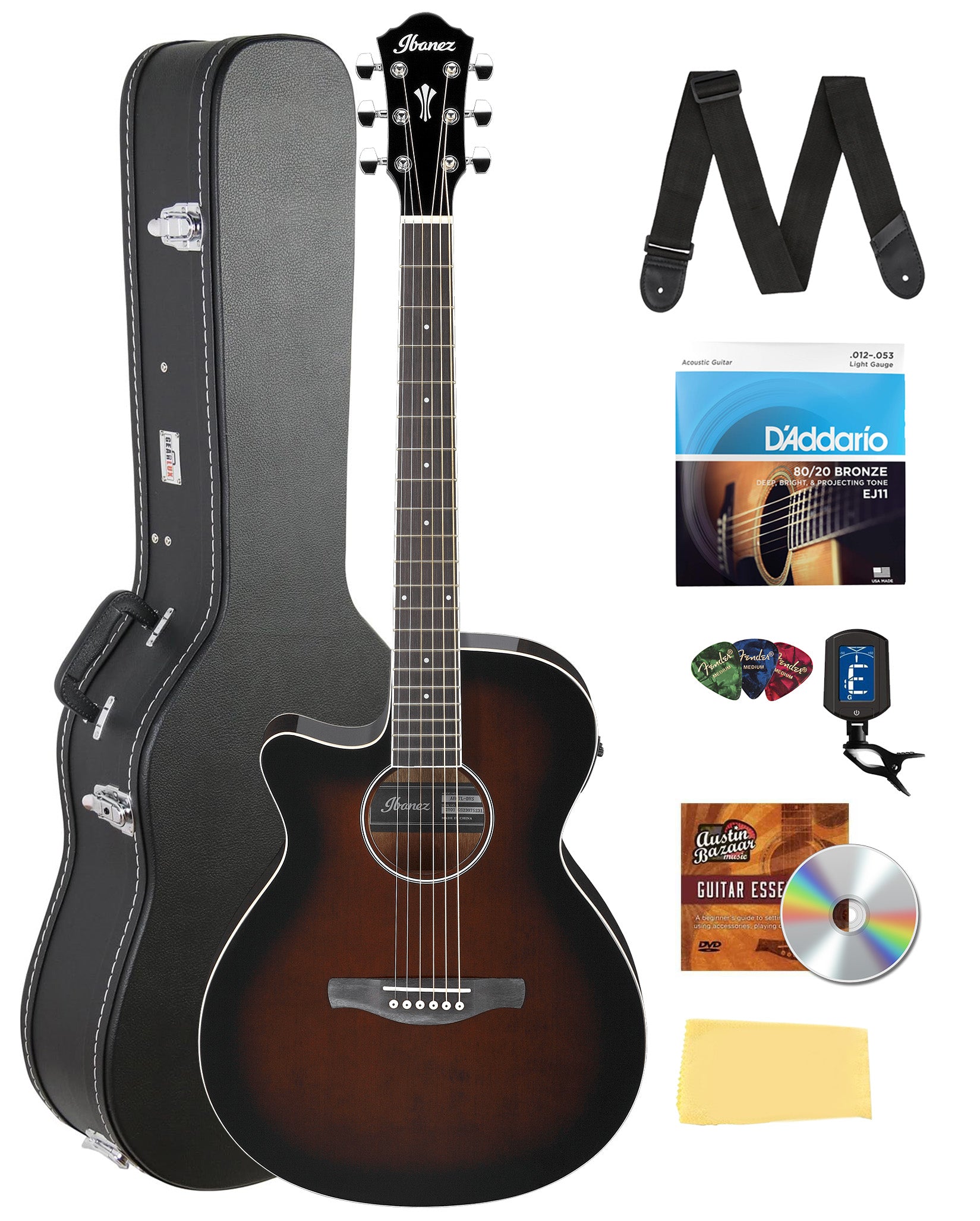 Ibanez AEG7L Acoustic-Electric Guitar Left-Handed - Dark Violin Sunburst w/ Case