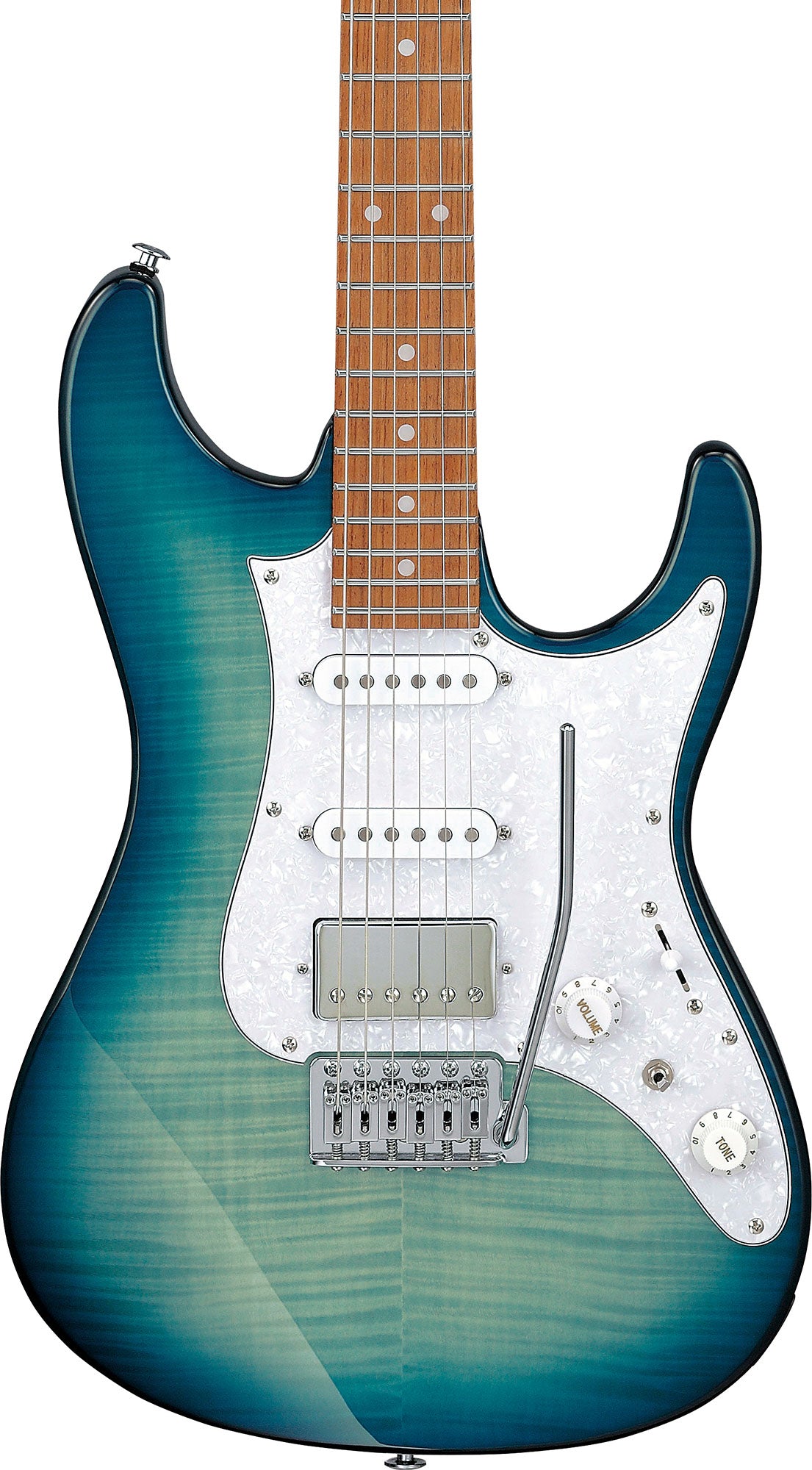 Ibanez AZ22S1F AZ Standard Electric Guitar - Transparent Turquoise Burst w/ Gig Bag